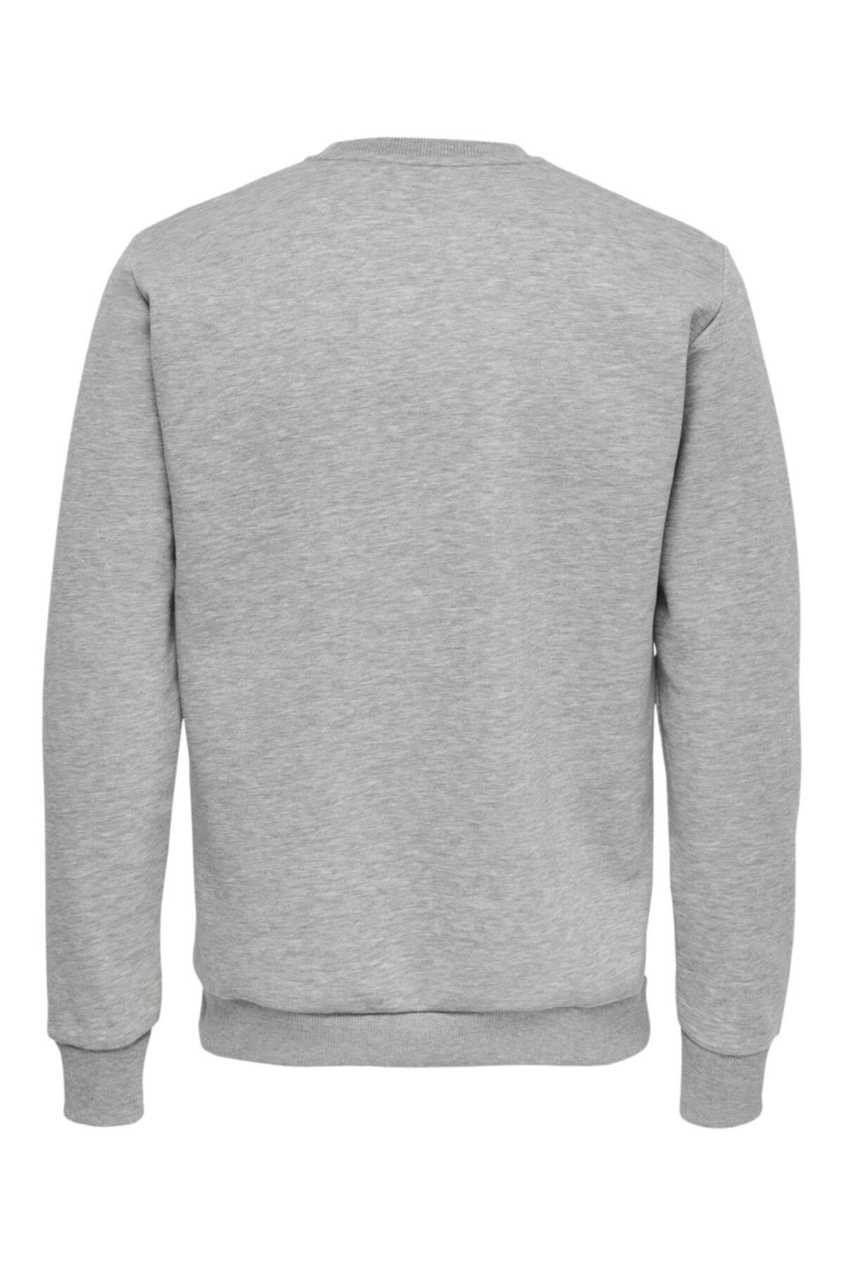 Only & Sons Ceres Life Basic Grey Erkek Sweatshirt - 22018683 - Only & Sons - 22018683-Light Grey