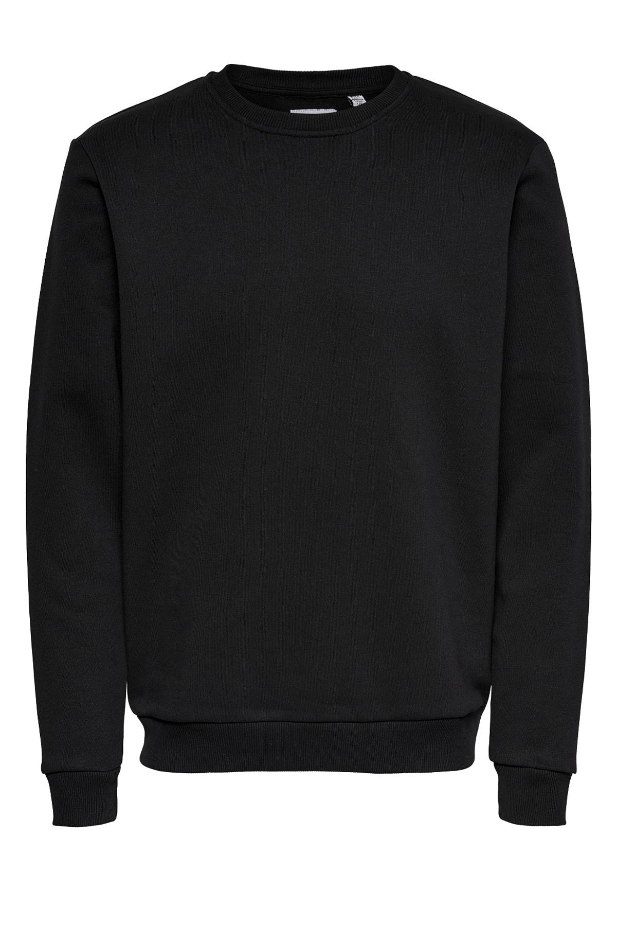 Only & Sons Ceres Life Erkek Siyah Basic Sweatshirt - 22018683-Black - Only & Sons - 22018683-Black