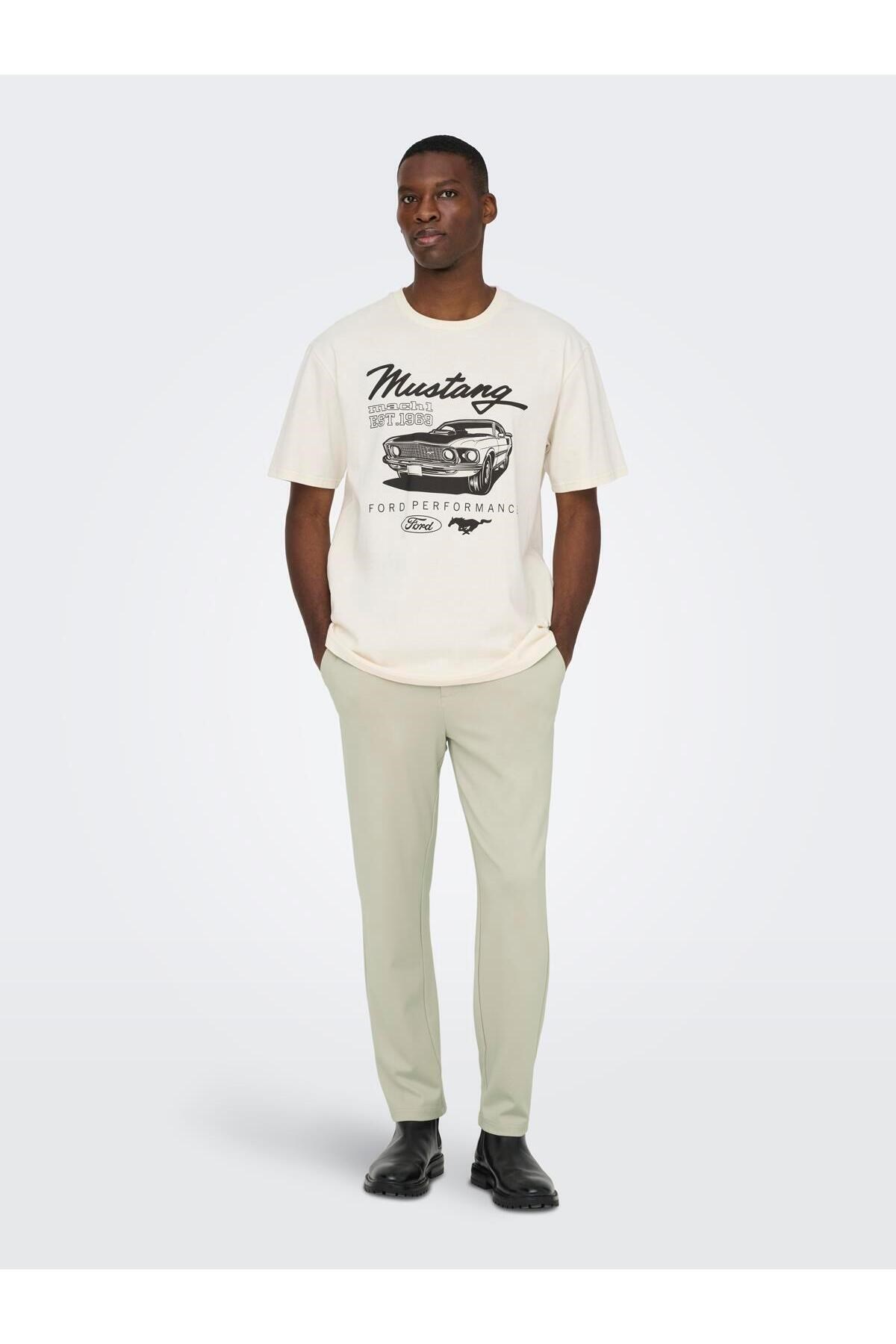 Only & Sons Erkek Chino Krem Pantolon - 22037907 - Only & Sons - 22037907-1