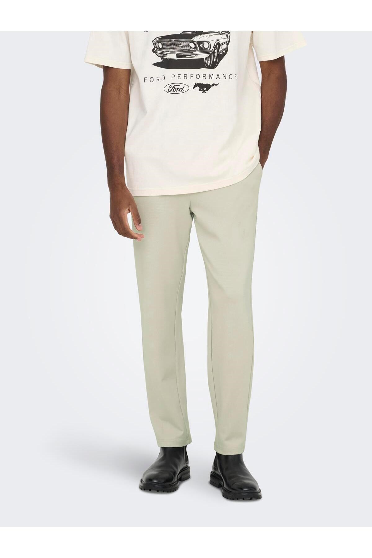 Only & Sons Erkek Chino Krem Pantolon - 22037907 - Only & Sons - 22037907-1