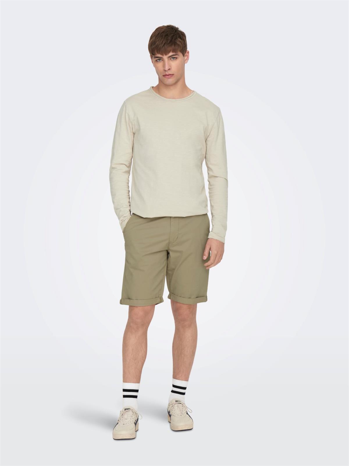 Only & Sons Erkek Chino Şort ONSPETER REG TWILL 4481 SHORTS 22024481 - Only & Sons - 22024481