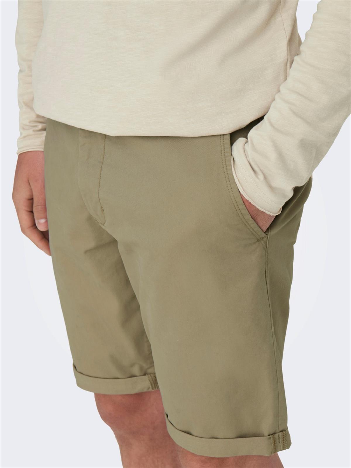 Only & Sons Erkek Chino Şort ONSPETER REG TWILL 4481 SHORTS 22024481 - Only & Sons - 22024481