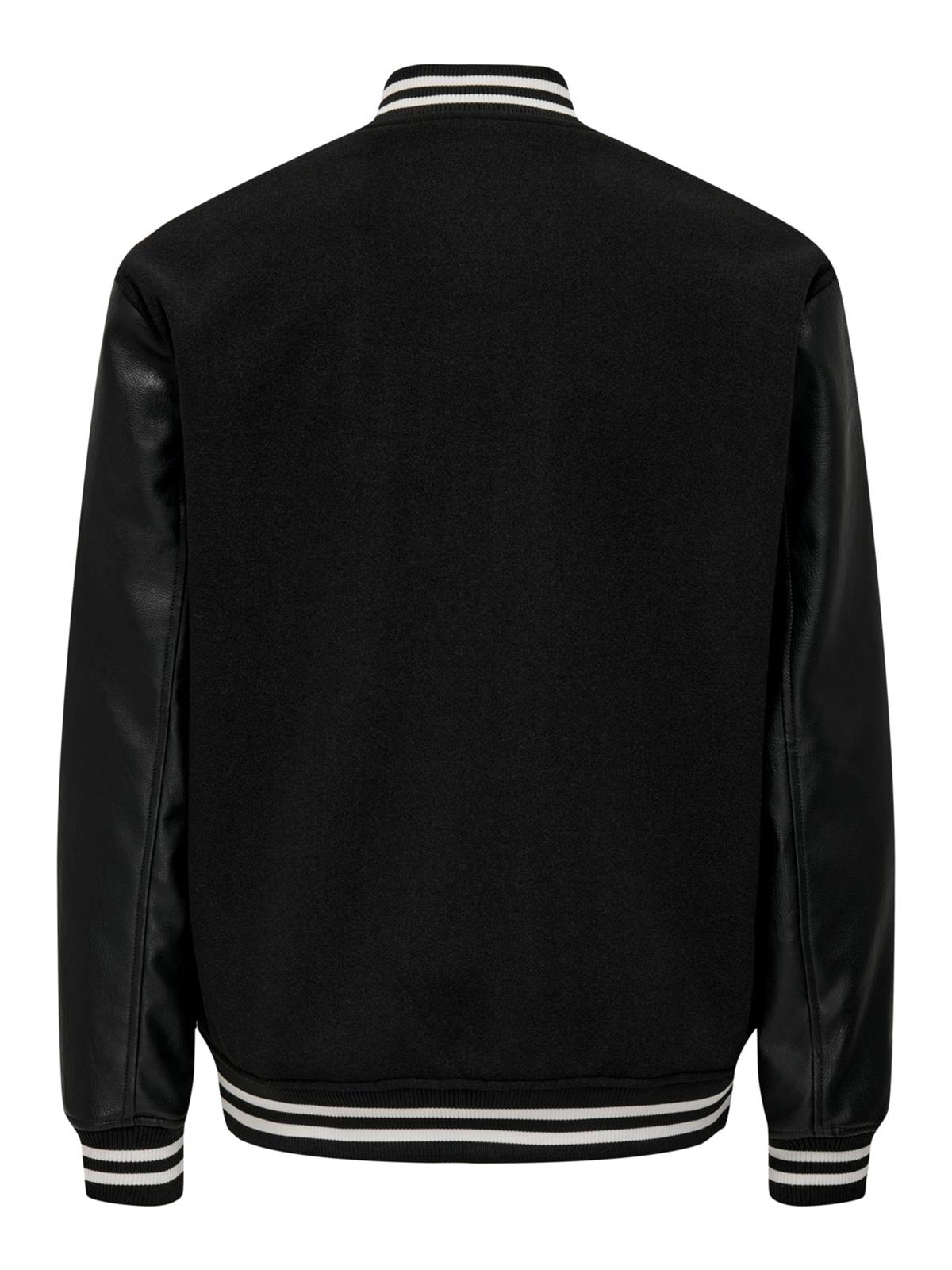 Only & Sons Erkek Düğmeli Siyah Kolej Ceket - 22026189 - Only & Sons - 22026189