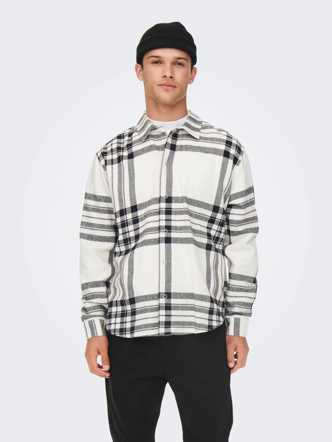Only & Sons Erkek Ekoseli Rahat Kesim Gömlek - 22022991 - Only & Sons - 22022991