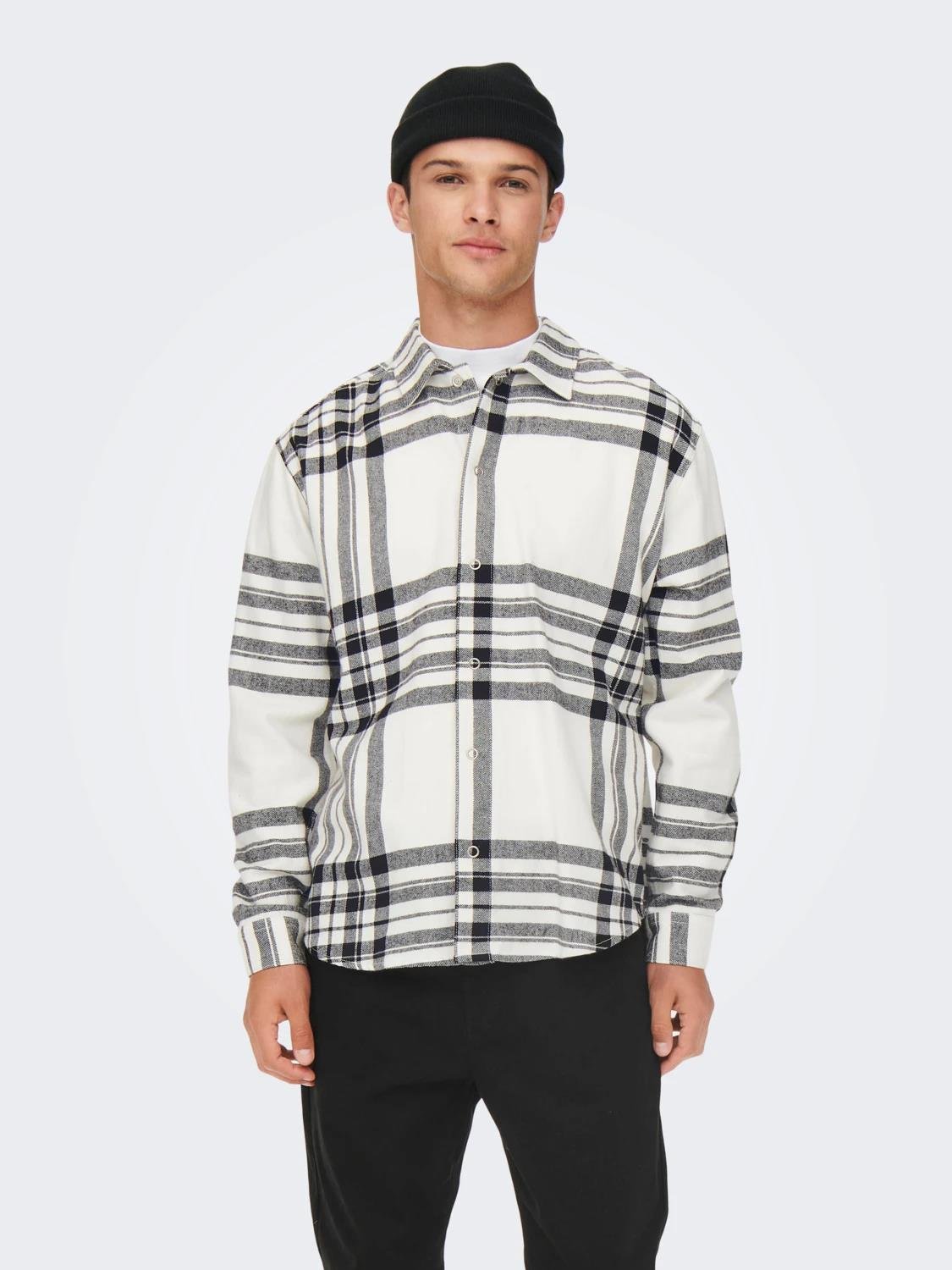 Only & Sons Erkek Ekoseli Rahat Kesim Gömlek - 22022991 - Only & Sons - 22022991