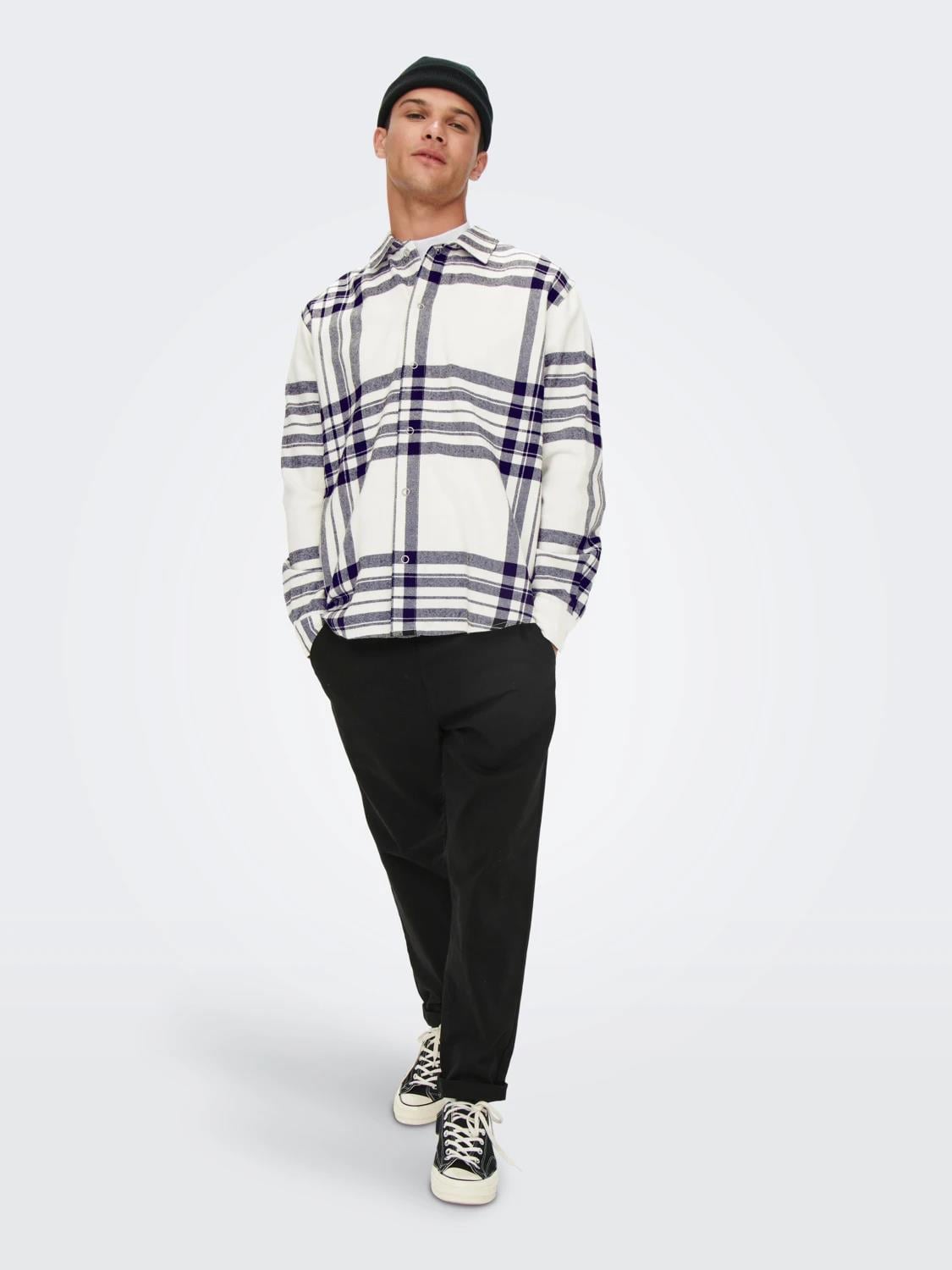 Only & Sons Erkek Ekoseli Rahat Kesim Gömlek - 22022991 - Only & Sons - 22022991