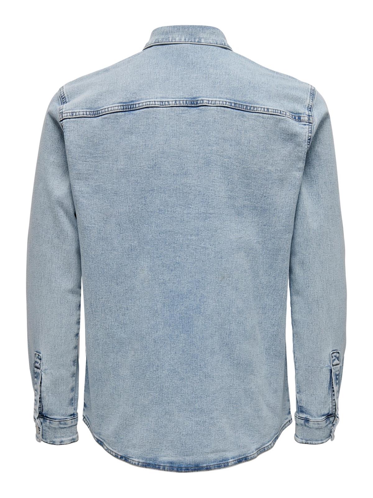 Only & Sons Erkek Gömlek ONSCAMON L. BLUE 4336 OVERSHIRT 22024336 - Only & Sons - 22024336