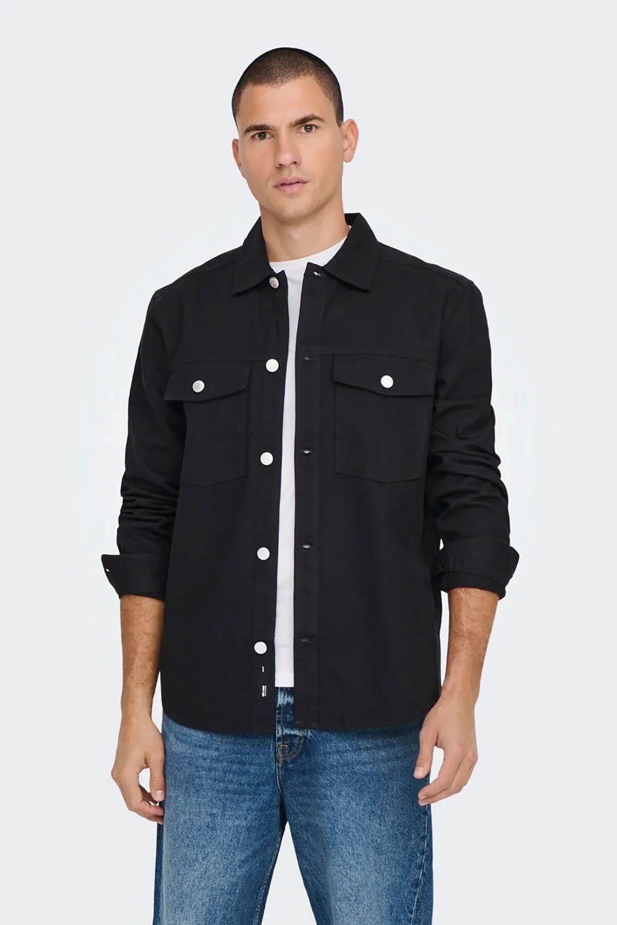 Only & Sons Erkek Gömlek ONSTRON OVR TWILL LS SHIRT 22024161 - Only & Sons - 22024161