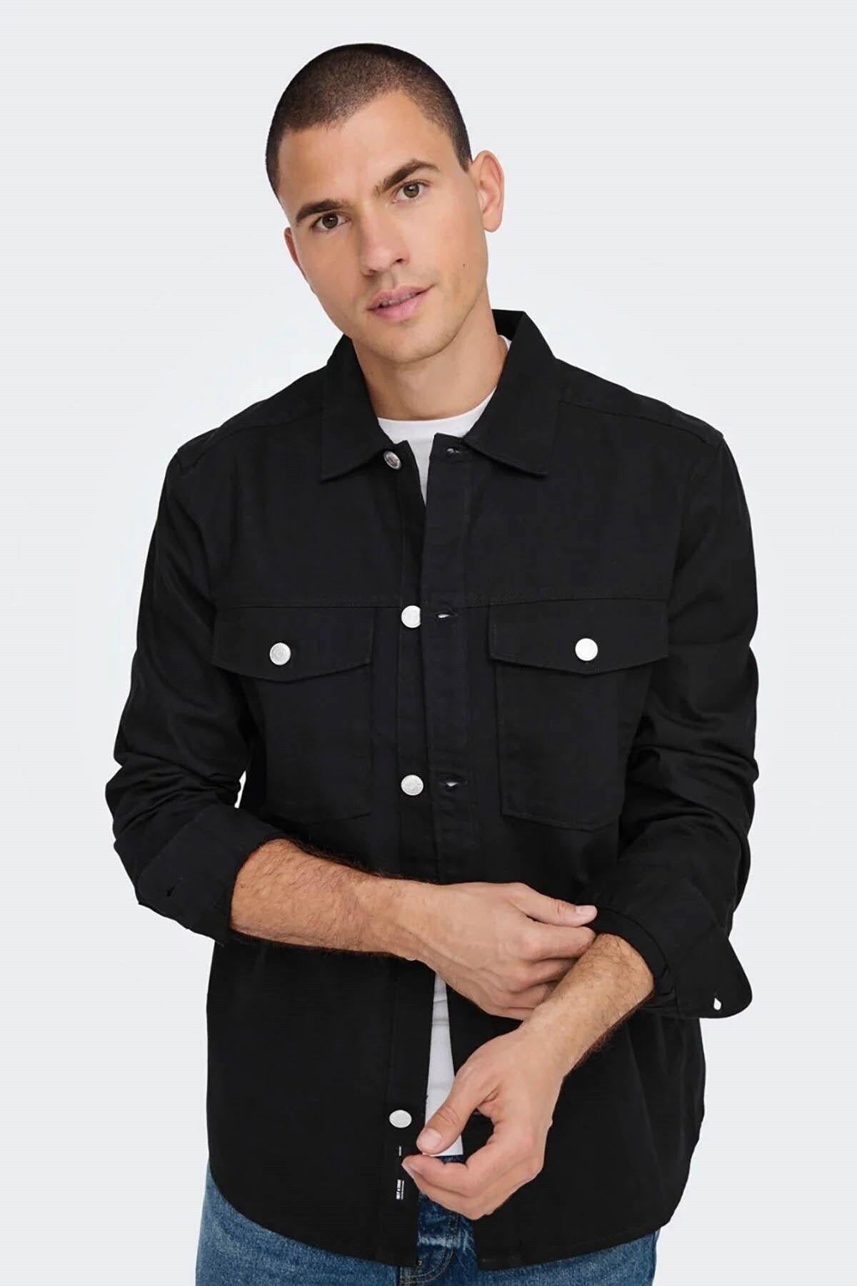 Only & Sons Erkek Gömlek ONSTRON OVR TWILL LS SHIRT 22024161 - Only & Sons - 22024161
