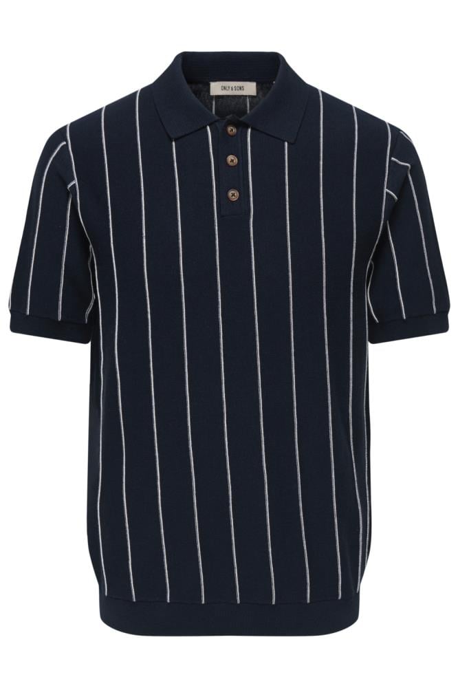 Only & Sons Erkek Gömlek Yaka Çizgili T-Shirt - 22037080 - Only & Sons - 22037080