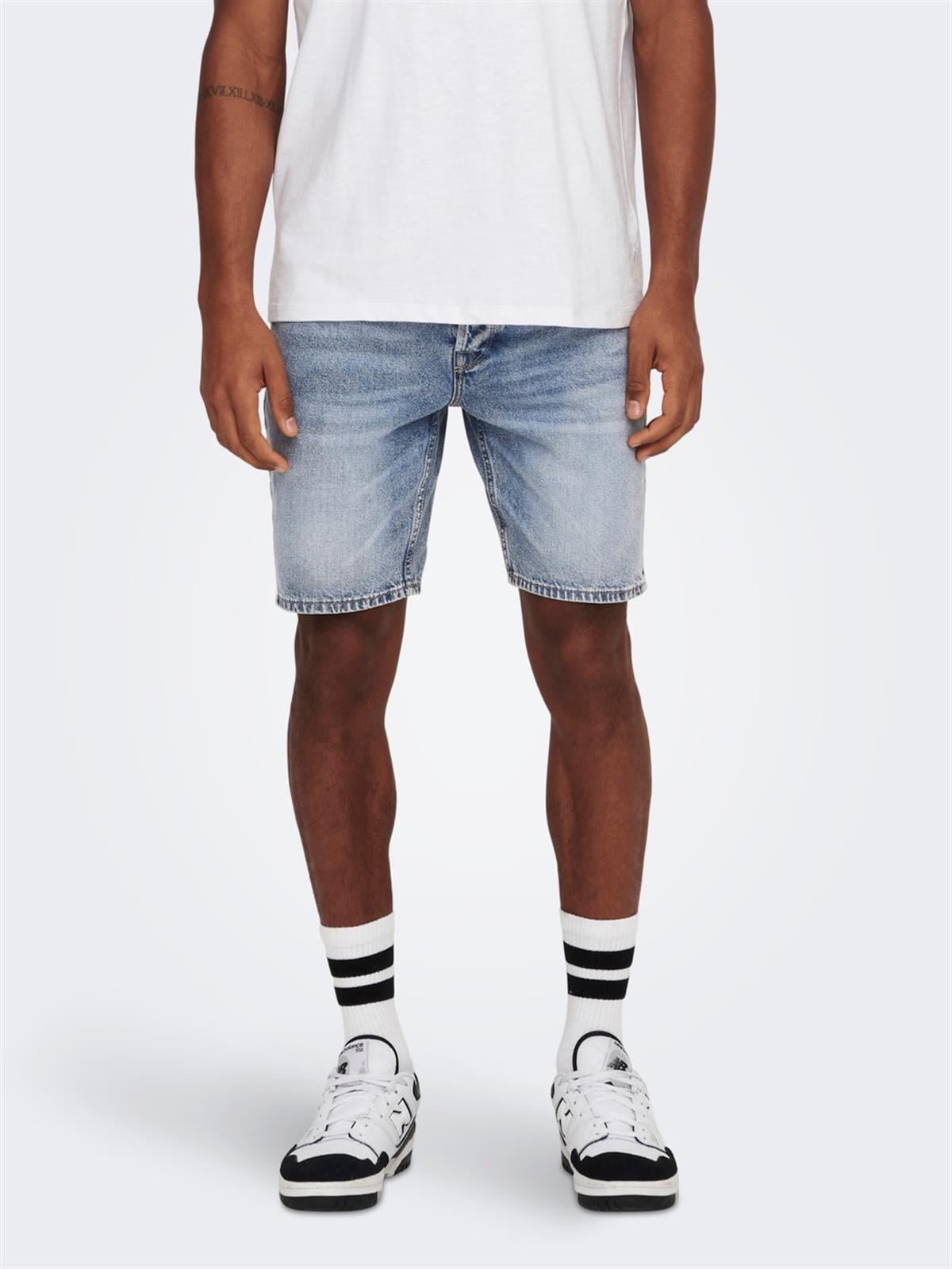Only & Sons Erkek Kot Şort Denim ONSEDGE L. BLUE -  22024846 - Only & Sons - 22024846