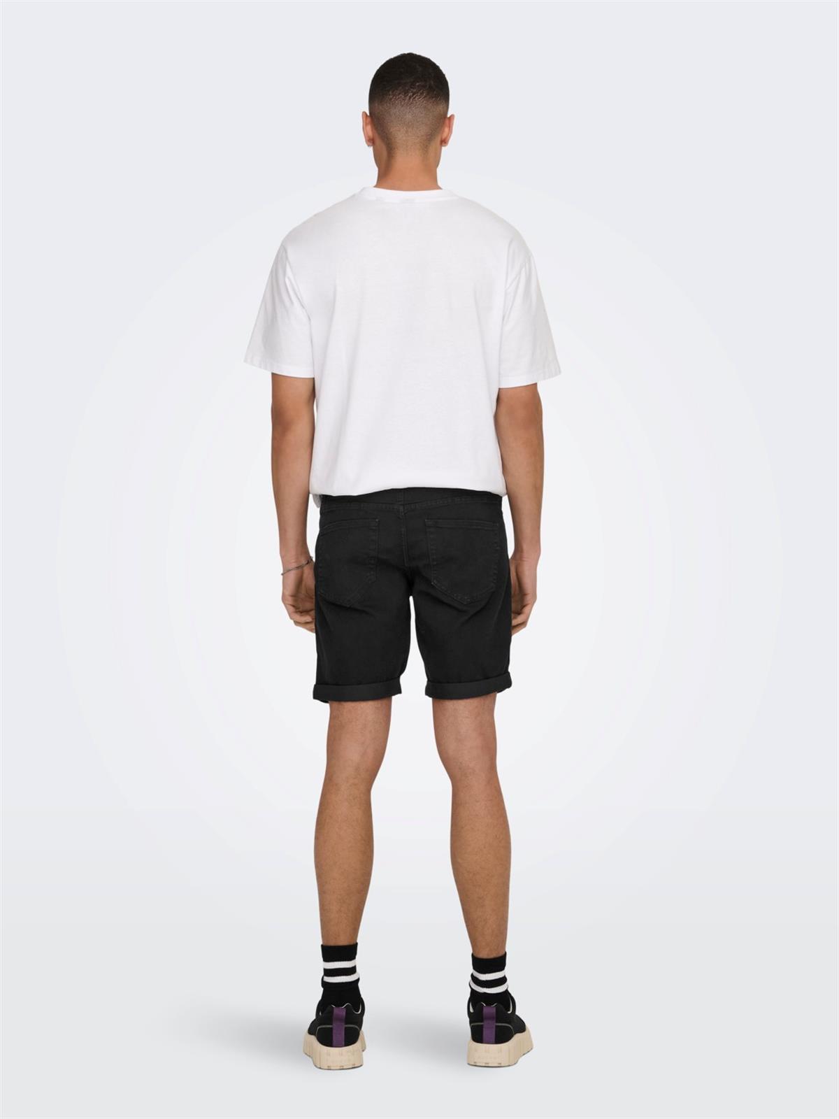 Only & Sons Erkek Kot Şort ONSPLY BLACK 4328 SHORTS-22024328 - Only & Sons - 22024328