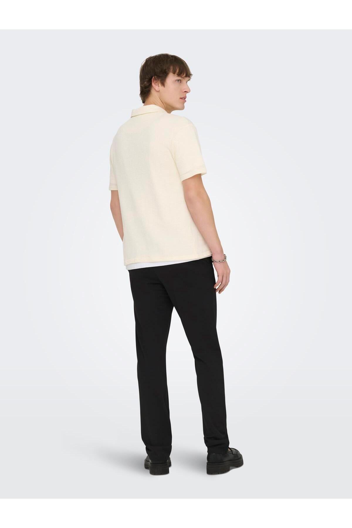 Only & Sons Erkek Normal Bel Siyah Pantolon - 22037907 - Only & Sons - 22037907