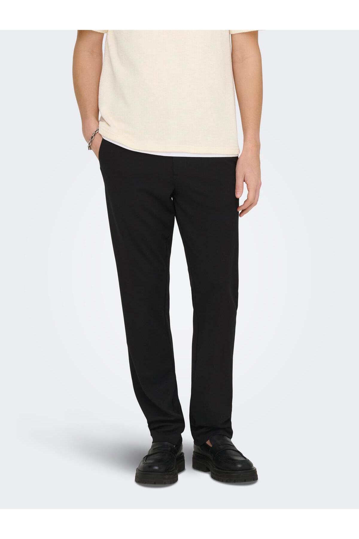 Only & Sons Erkek Normal Bel Siyah Pantolon - 22037907 - Only & Sons - 22037907