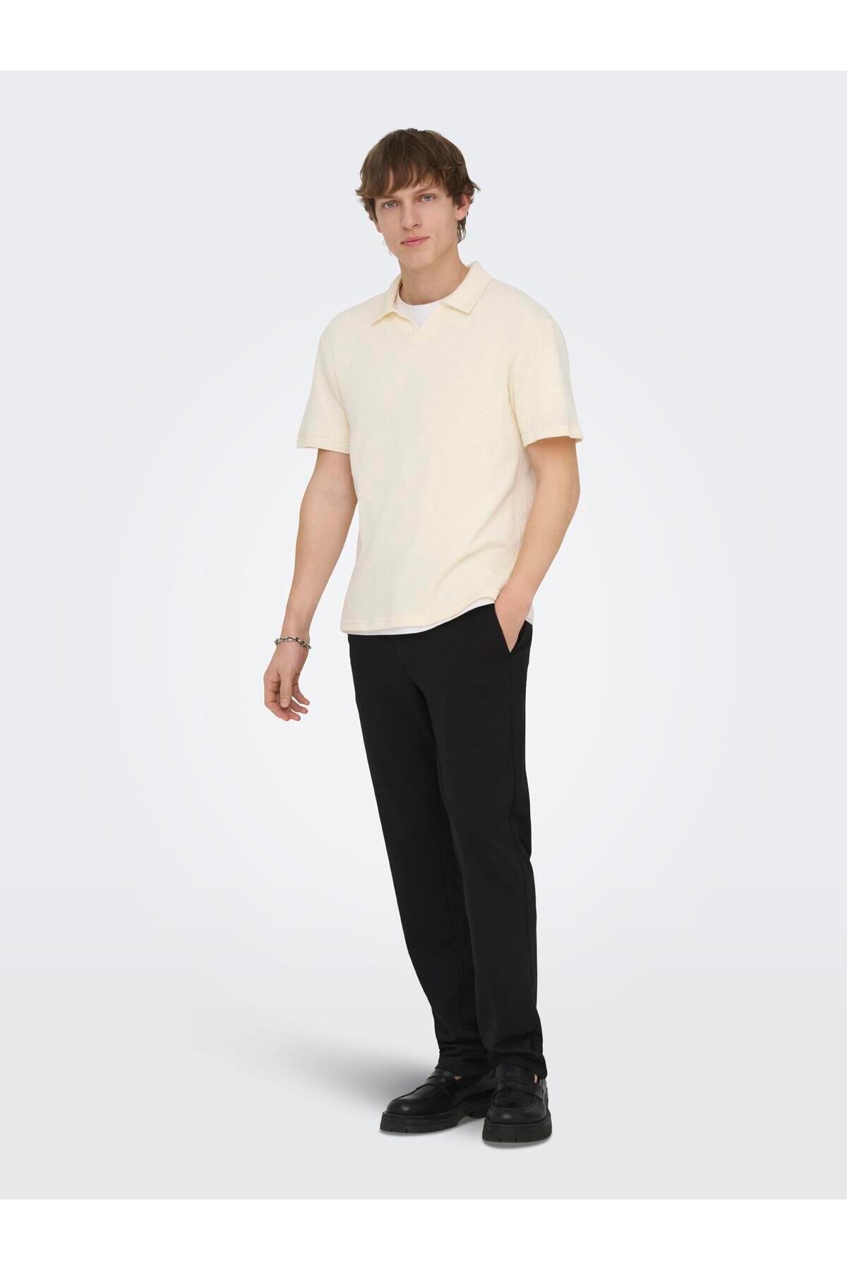 Only & Sons Erkek Normal Bel Siyah Pantolon - 22037907 - Only & Sons - 22037907