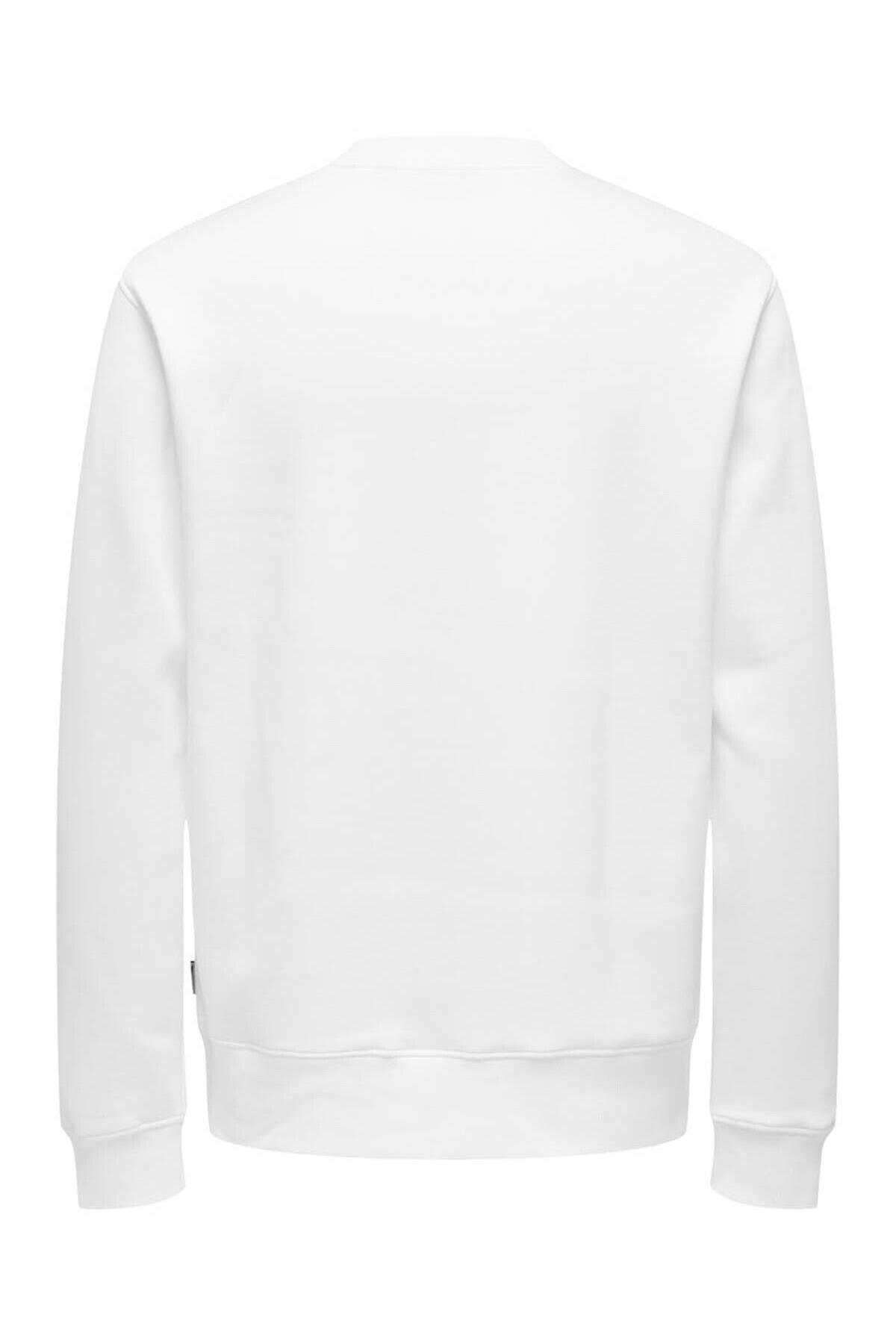 Only & Sons Erkek Onsdawson Beyaz Sweatshirt - 22033193 - Only & Sons - 2-22033193