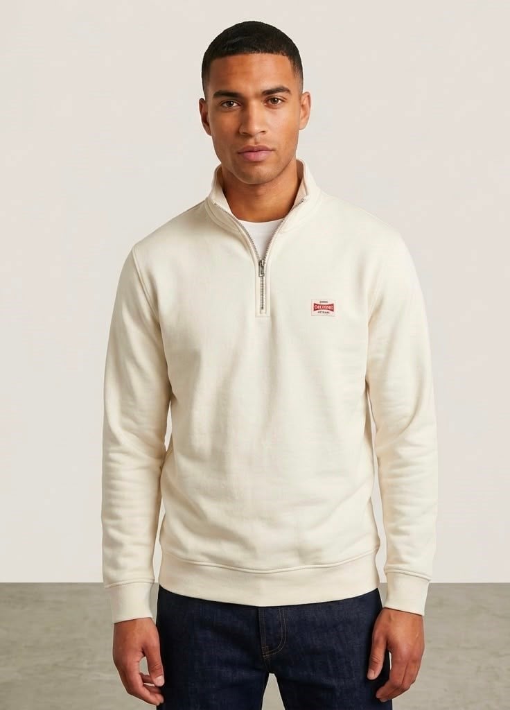 Only & Sons Erkek ONSDAWSON REG LS HALF SWEATSHİRT BEYAZ - 22039036  - Only & Sons - 22039036