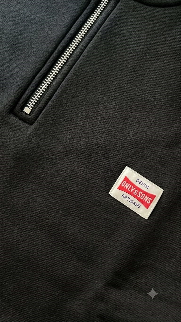 Only & Sons Erkek ONSDAWSON REG LS HALF SWEATSHİRT SİYAH- 22039036  - Only & Sons - 22039036-2