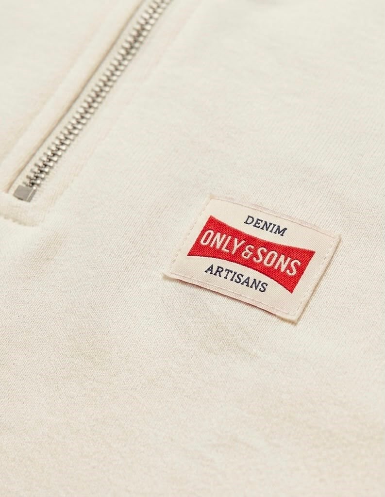 Only & Sons Erkek ONSDAWSON REG LS HALF SWEATSHİRT BEYAZ - 22039036  - Only & Sons - 22039036