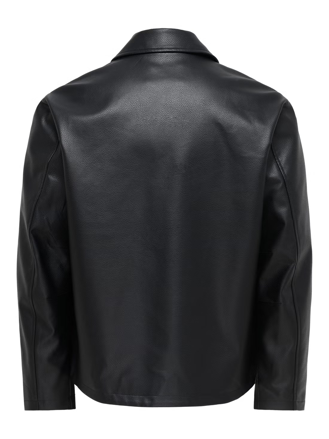 Only & Sons Erkek Onsrem Siyah Deri Ceket - 22038683   - Only & Sons - 22038683