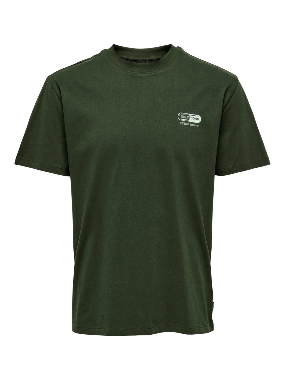 Only & Sons Erkek Pamuklu T-shirt Onsharold Retro Future  -  22024789 - Only & Sons - 22024789