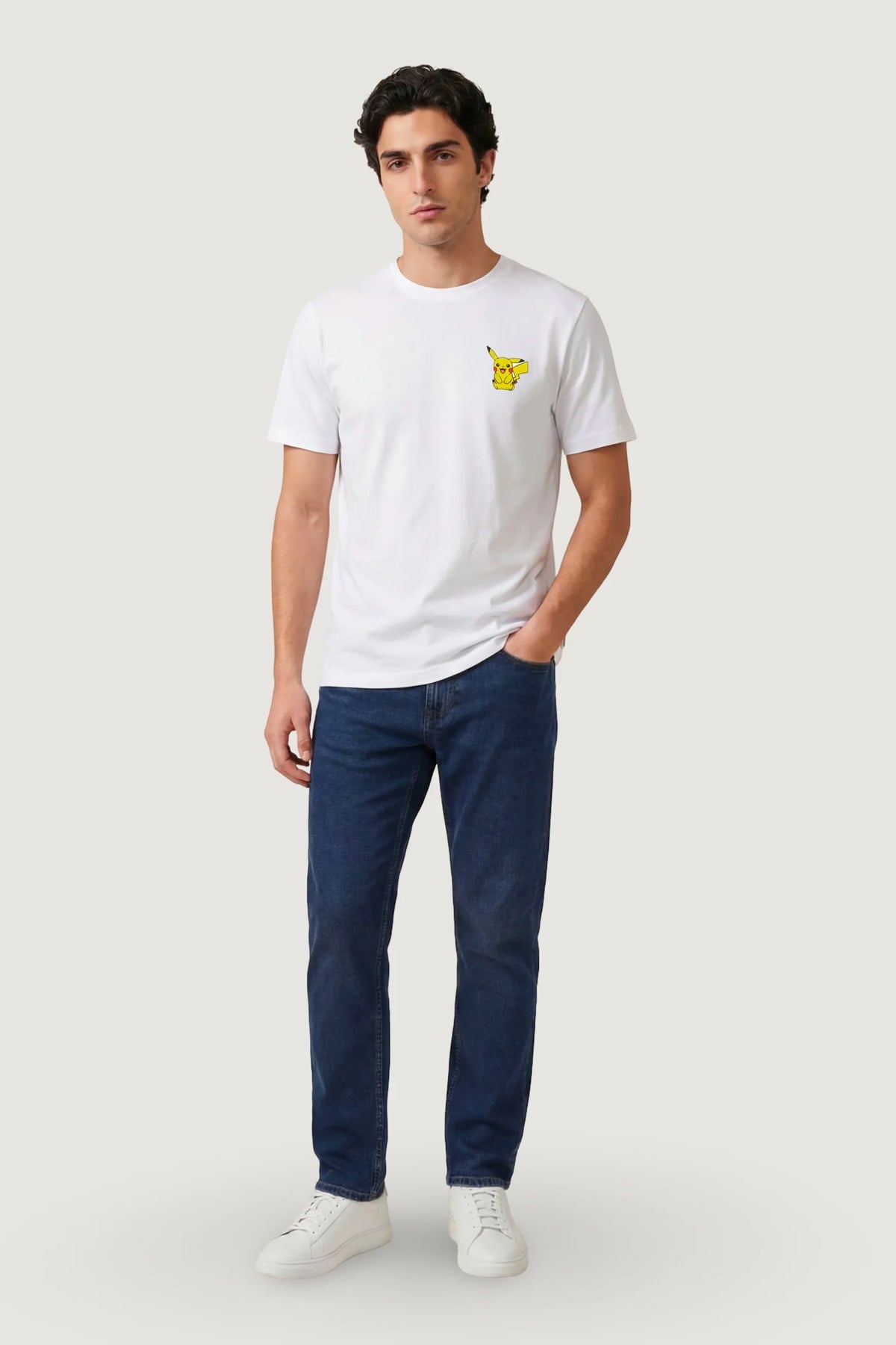 Only & Sons Erkek Pokemon Nakışlı Pikachu T-shirt-22037659 - Only & Sons - Pk-22037659