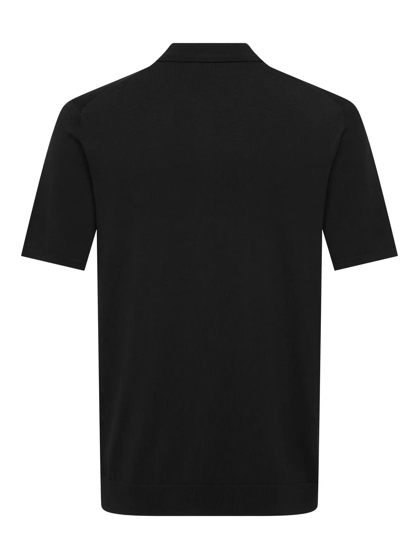 Only & Sons Erkek Polo Yaka Yarım Fermuarlı Siyah T-Shirt - 22028606 - Only & Sons - 22028606-1