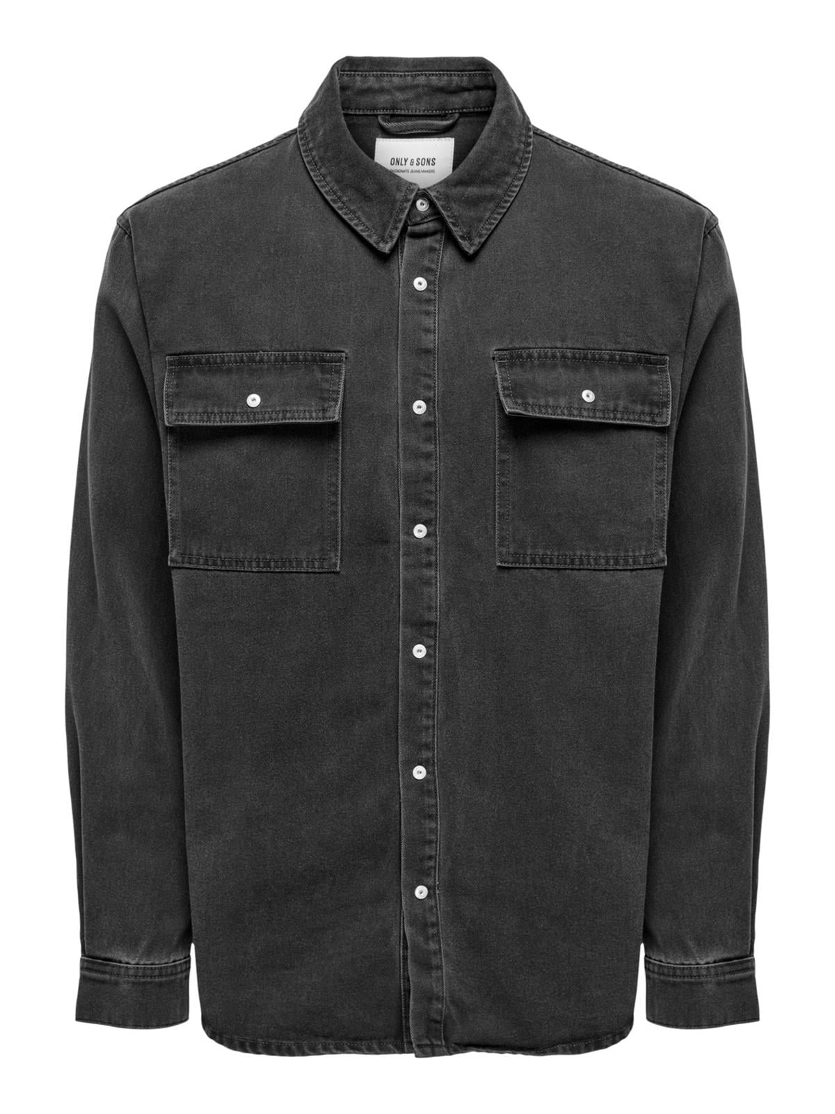 Only & Sons Erkek Rahat Kalıp Gömlek ONSBILL MEDIUM GREY 5365 OVERSHIRT 22025365 - Only & Sons - 22025365
