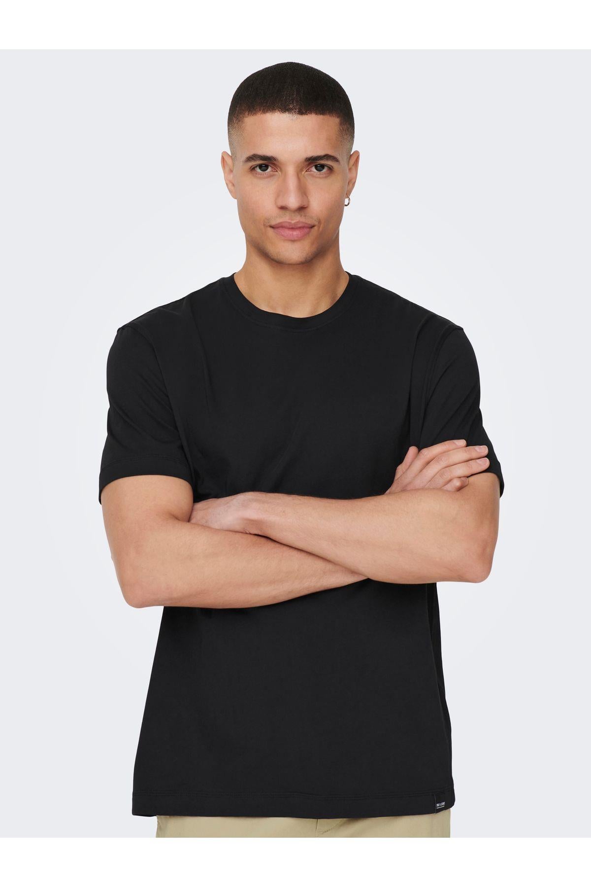 Only & Sons Erkek Regular Fit %100 Pamuk Basic T-Shirt - 22025208 - Only & Sons - 22025208