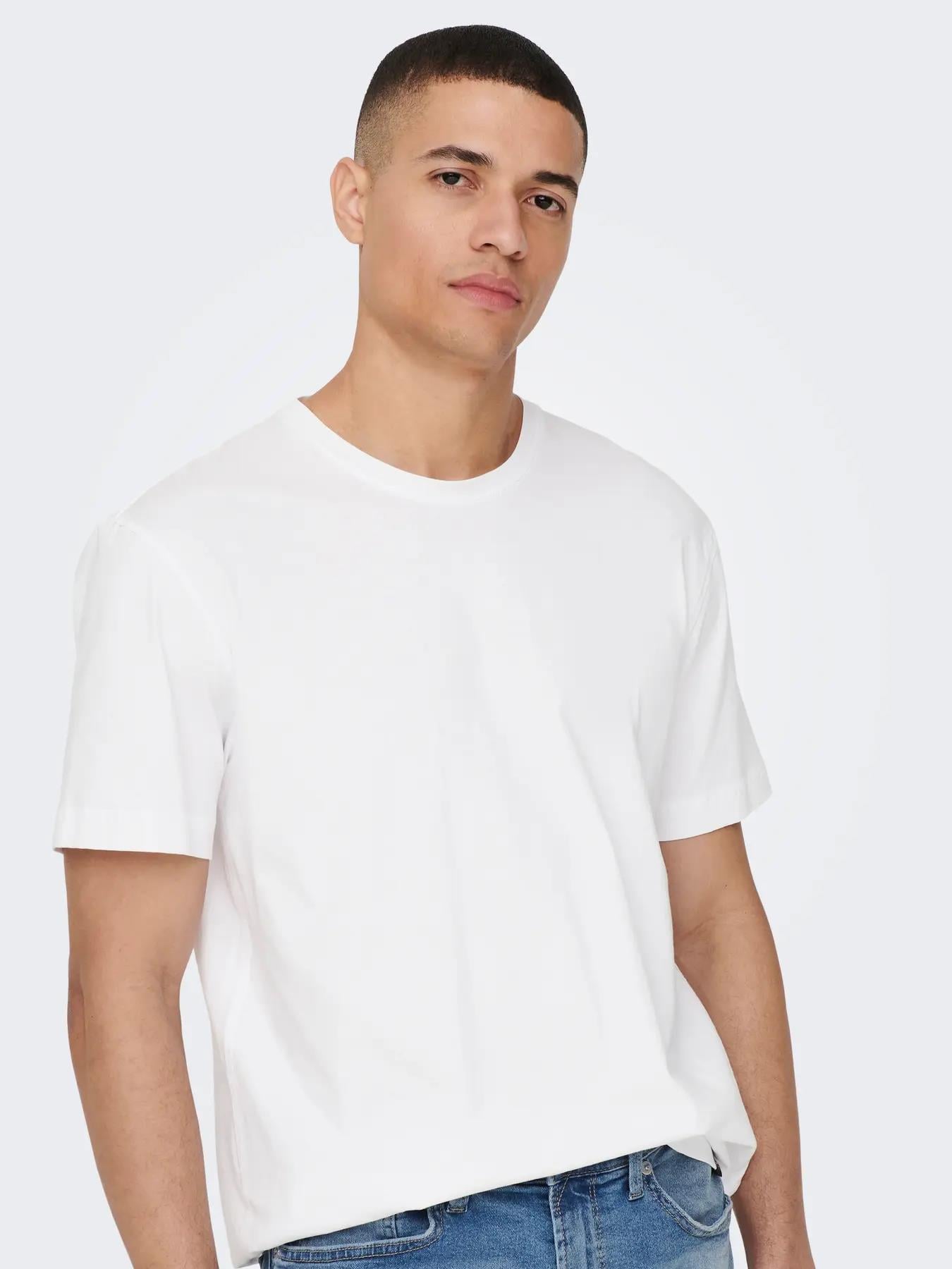 Only & Sons Erkek Regular Fit %100 Pamuk Basic T-Shirt - 22025208 - Only & Sons - 22025208