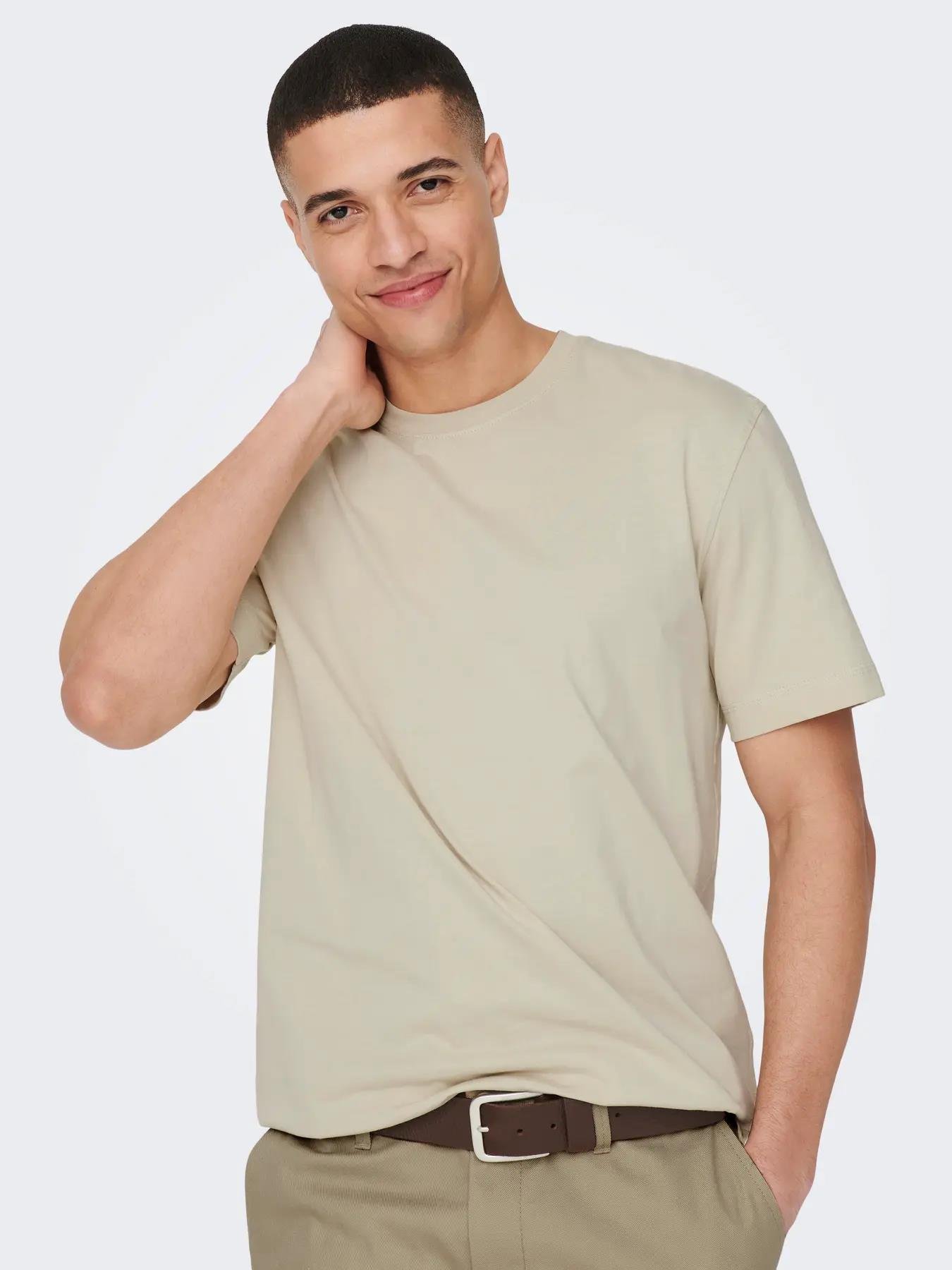 Only & Sons Erkek Regular Fit %100 Pamuk Basic T-Shirt - 22025208 - Only & Sons - 22025208