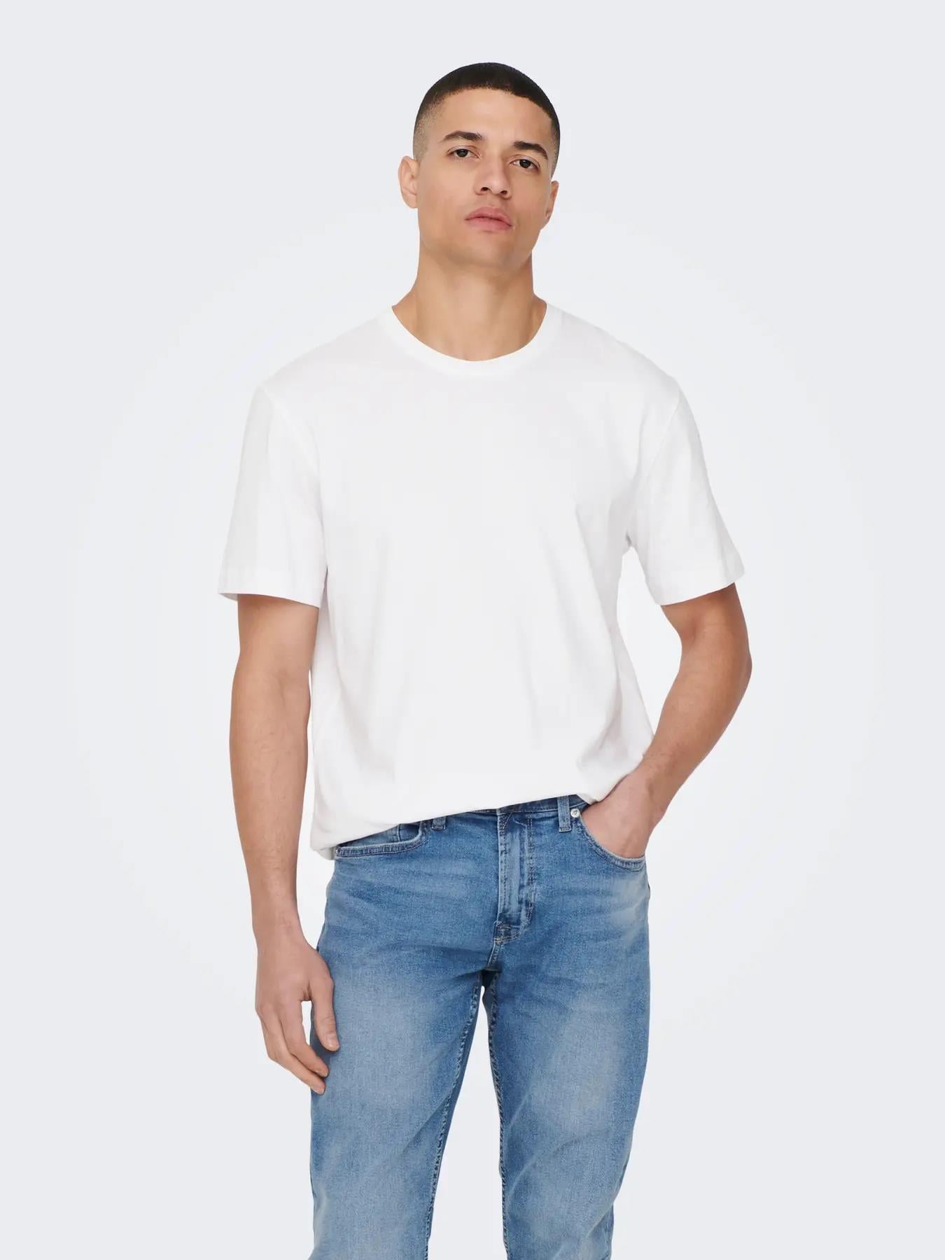 Only & Sons Erkek Regular Fit %100 Pamuk Basic T-Shirt - 22025208 - Only & Sons - 22025208