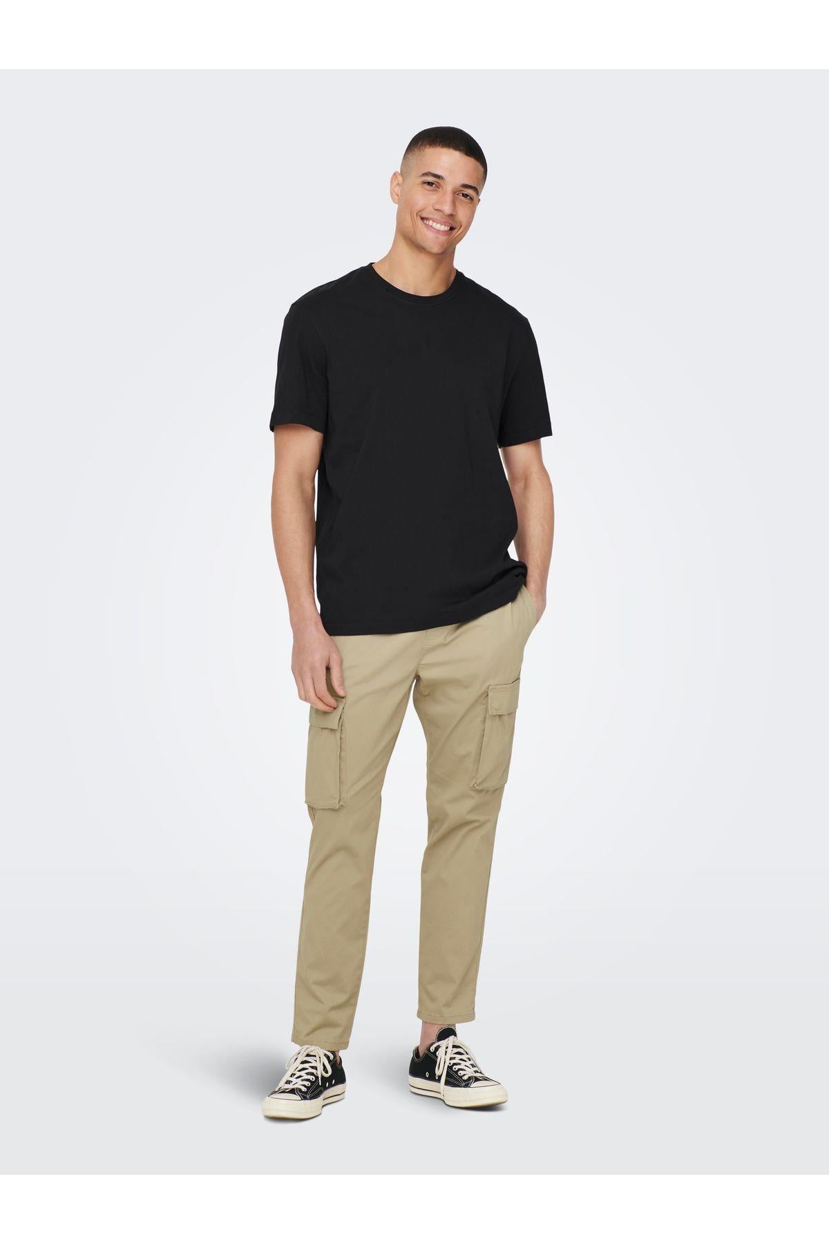 Only & Sons Erkek Regular Fit %100 Pamuk Basic T-Shirt - 22025208 - Only & Sons - 22025208