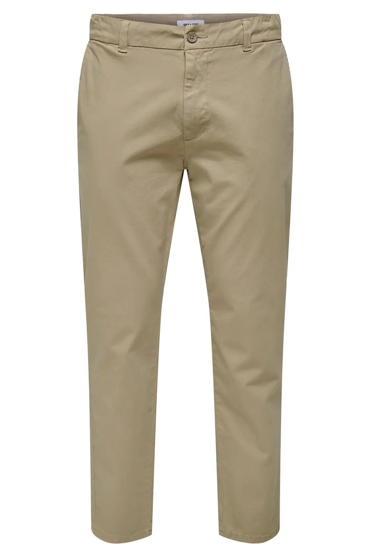 Only & Sons Erkek Regular Fit Lastikli Bel Bej Pantolon - 22029761 - Only & Sons - 22029761-2