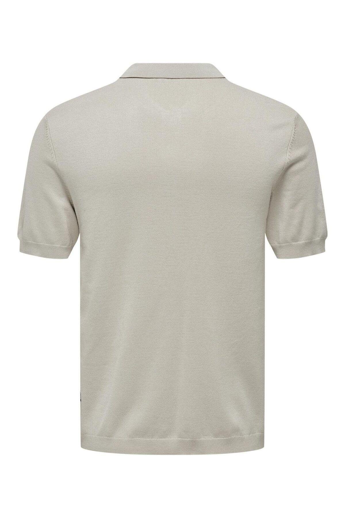 Only & Sons Erkek Regular Fit Polo Yaka Bej Triko T-Shirt - 22022219 - Only & Sons - 22022219-Bej