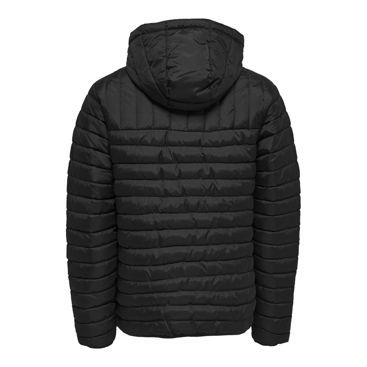 Only & Sons Erkek Siyah Paul Quilted Hood Kapüşonlu Mont 22015121-blk - Only & Sons - 22015121-BLK