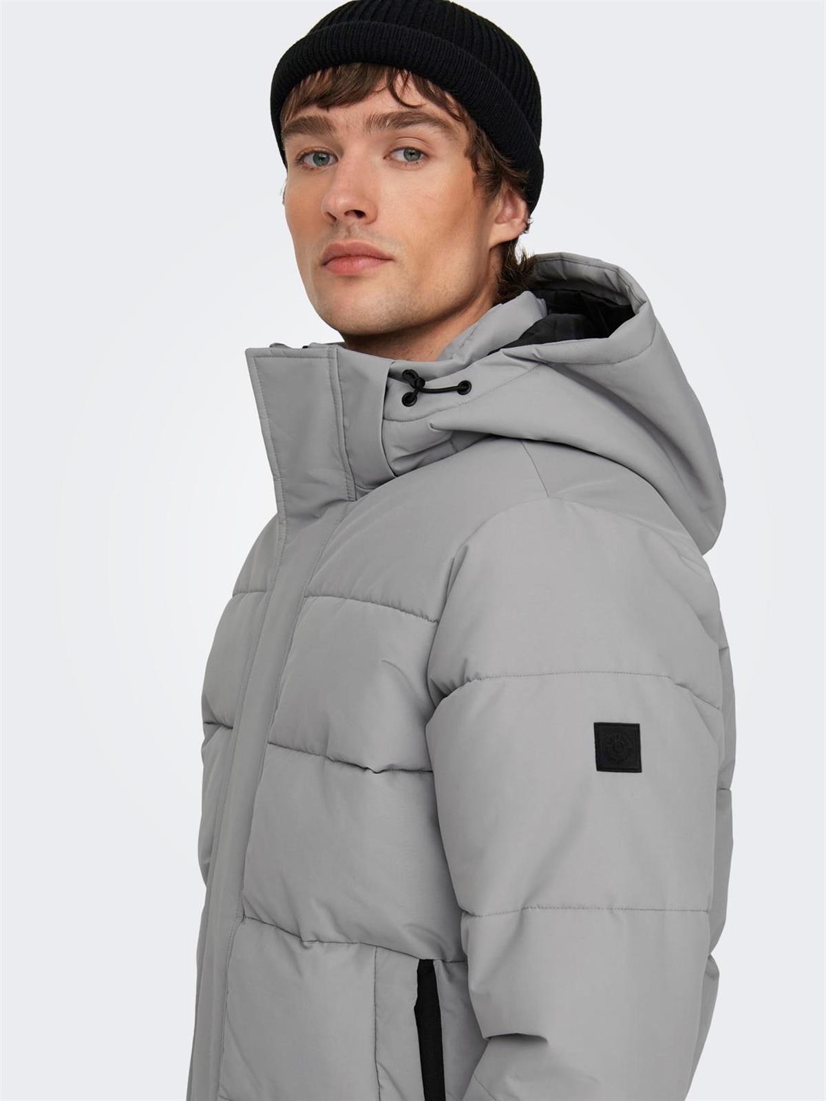 Only & Sons Erkek Uzun Kapitone Mont - 22020156 - Only & Sons - 22020156-O