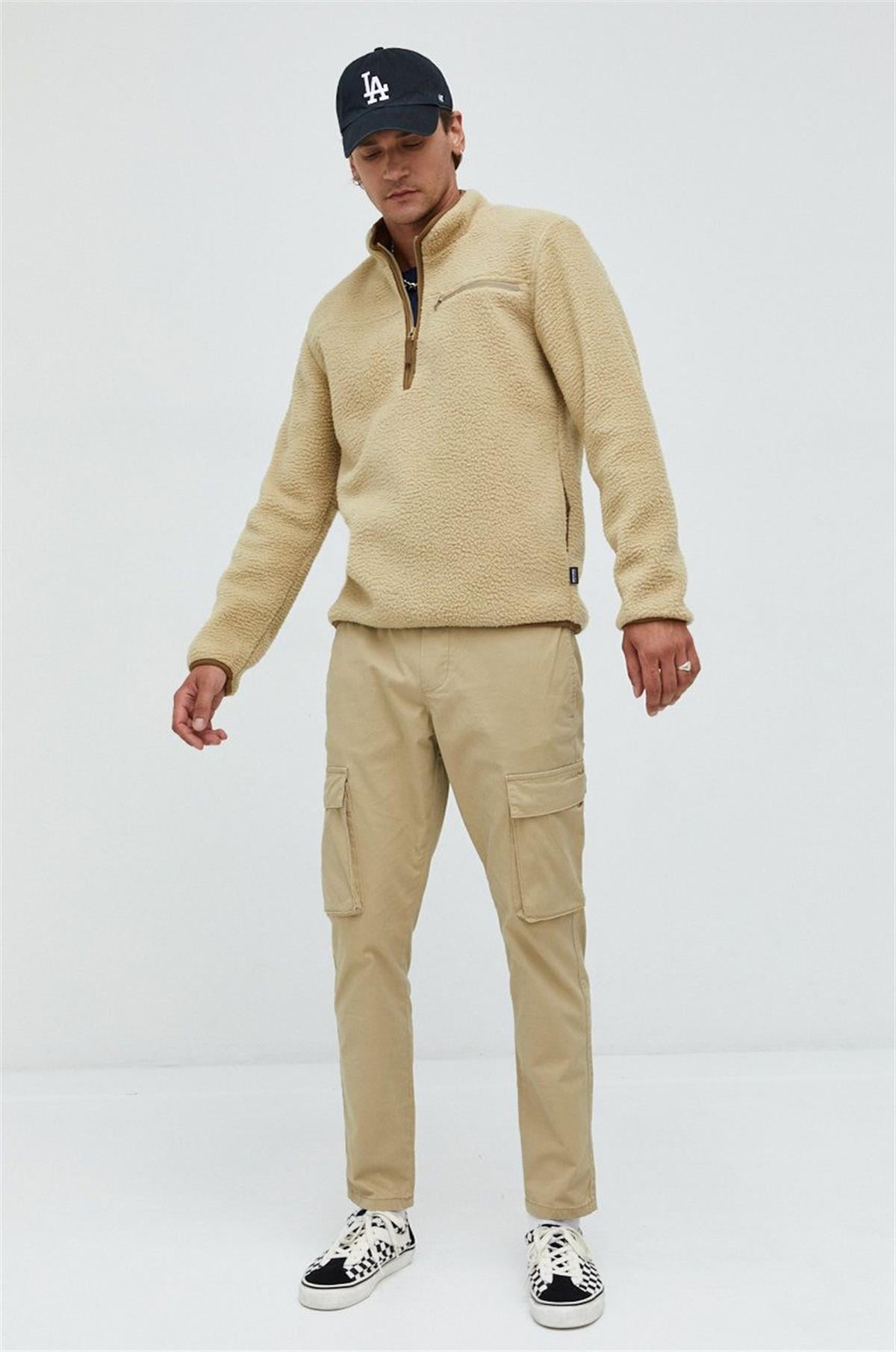 Only & Sons Erkek Yarım Fermuarlı Peluş Sweatshirt - 22022228 - Only & Sons - 22022228
