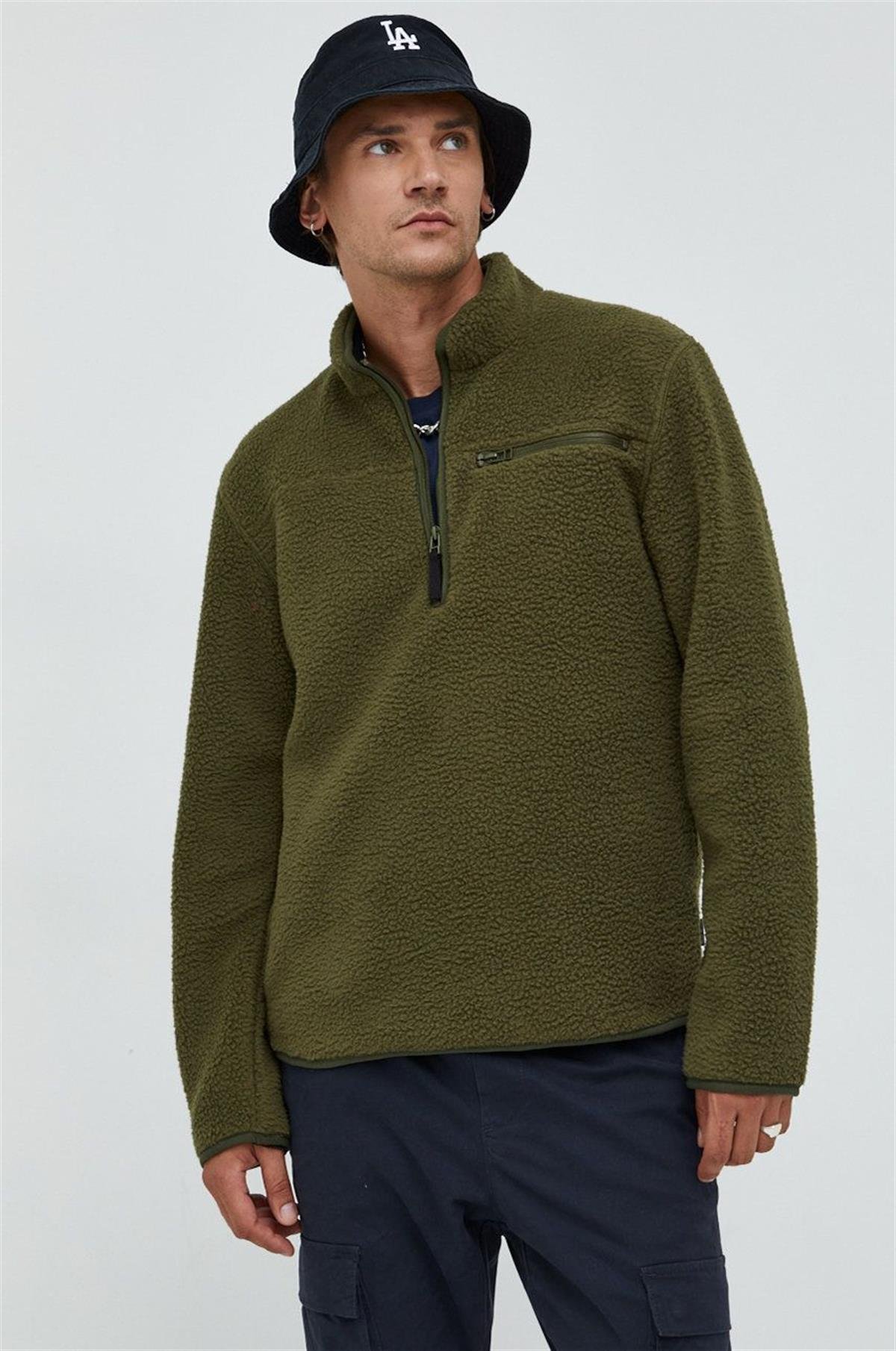 Only & Sons Erkek Yarım Fermuarlı Peluş Sweatshirt - 22022228 - Only & Sons - 22022228
