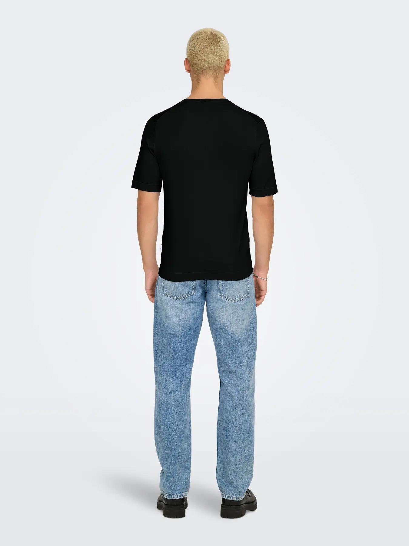 Only & Sons Erkek Yuvarlak Yaka Basic Örme T-Shirt - 22022928 - Only & Sons - 22022928-T