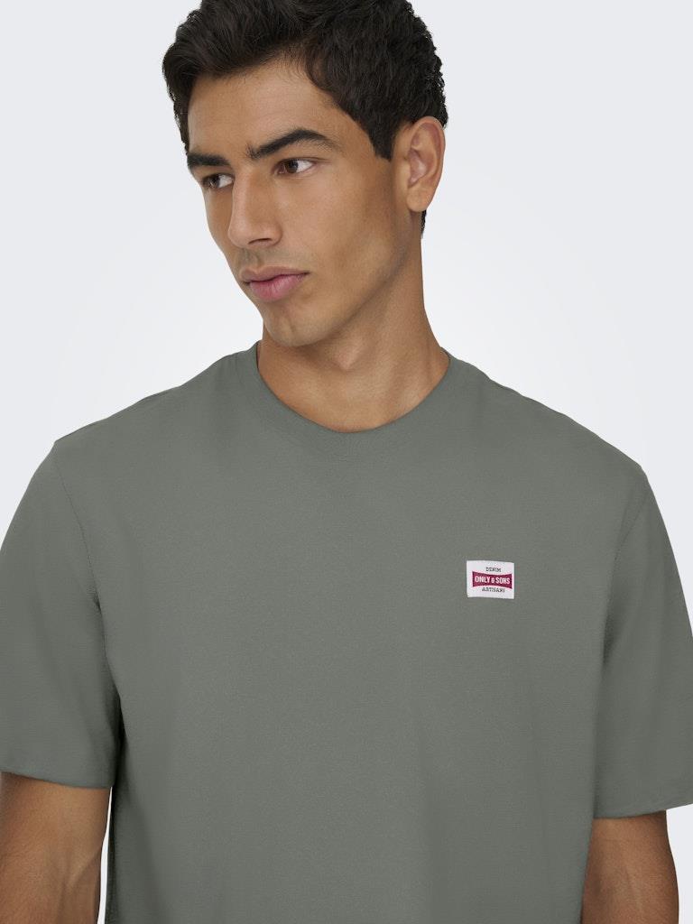 Only & Sons Erkek Yuvarlak Yaka Regular Fit Gri T-Shirt - 22033190 - Only & Sons - 22033190-1
