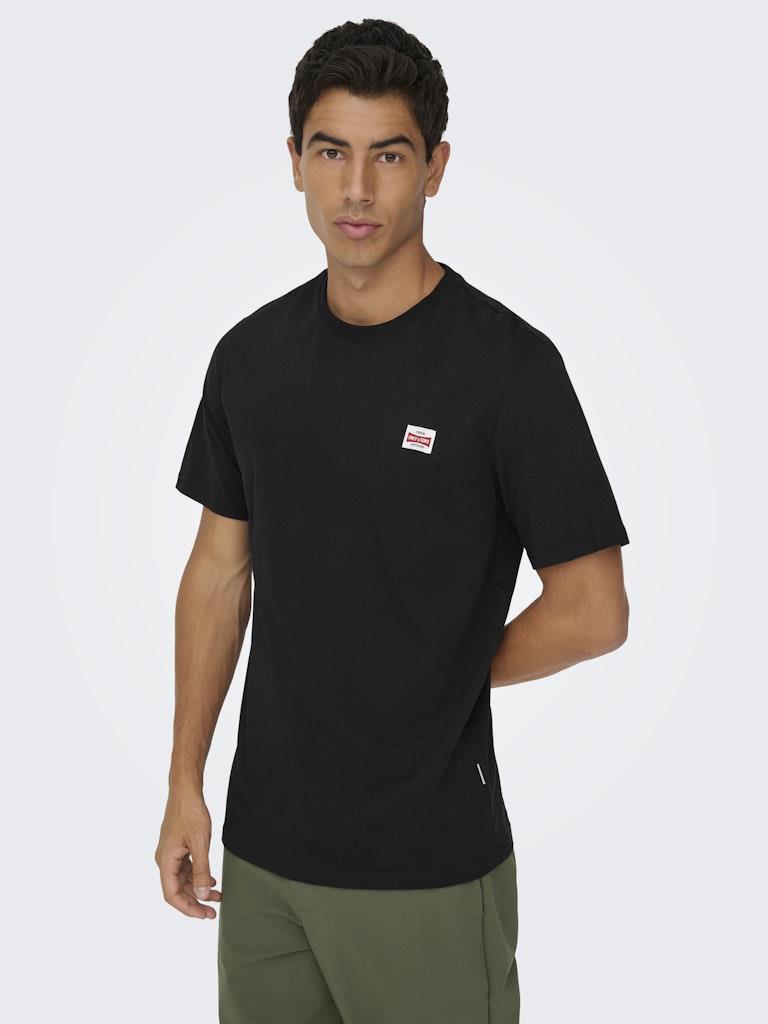 Only & Sons Erkek Yuvarlak Yaka Regular Fit Siyah T-Shirt - 22033190 - Only & Sons - 22033190-4