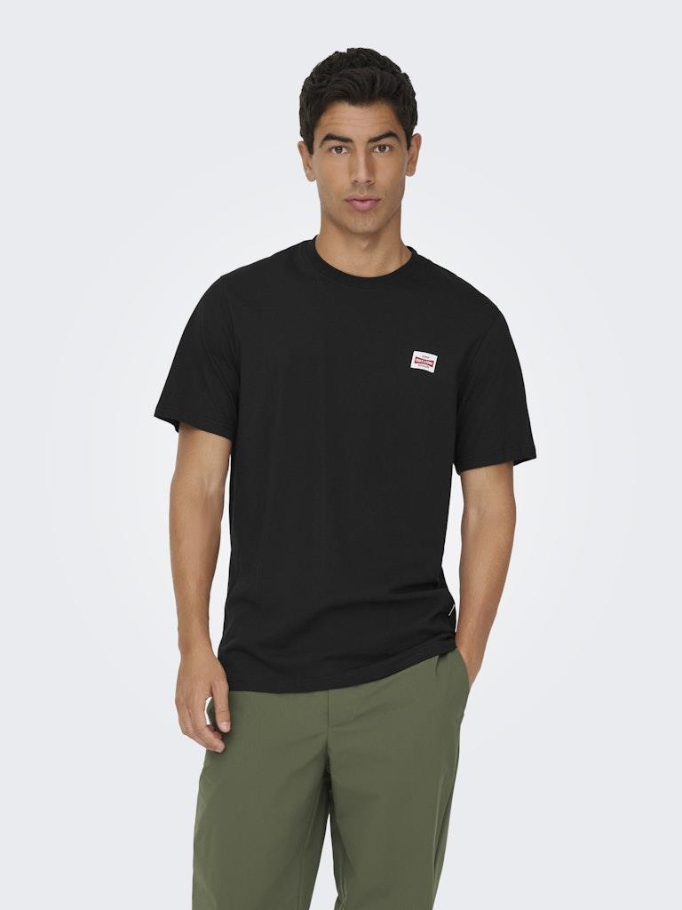 Only & Sons Erkek Yuvarlak Yaka Regular Fit Siyah T-Shirt - 22033190 - Only & Sons - 22033190-4