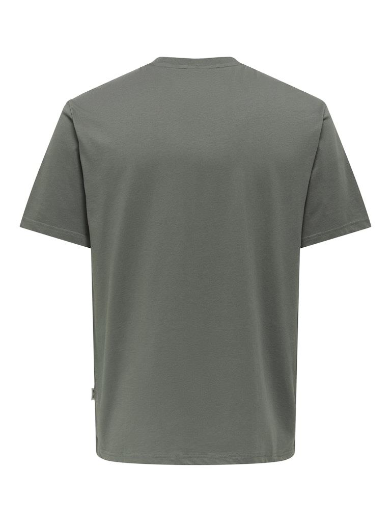 Only & Sons Erkek Yuvarlak Yaka Regular Fit Gri T-Shirt - 22033190 - Only & Sons - 22033190-1