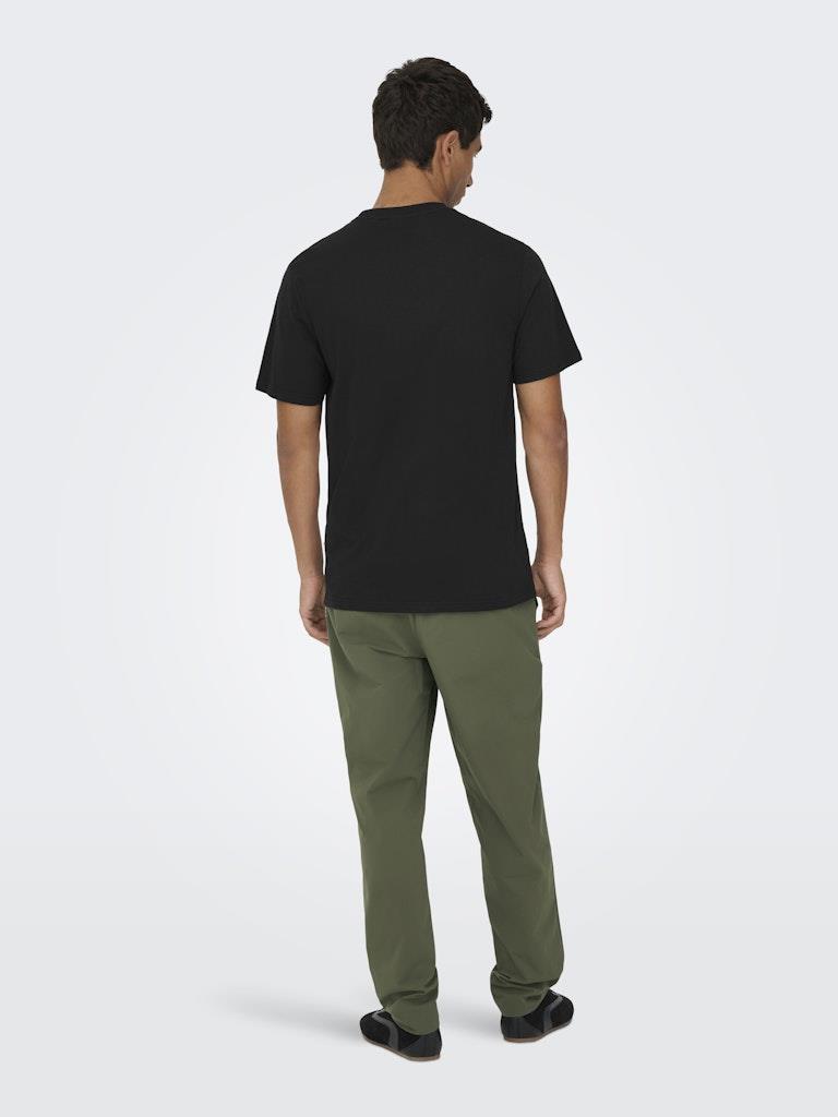 Only & Sons Erkek Yuvarlak Yaka Regular Fit Siyah T-Shirt - 22033190 - Only & Sons - 22033190-4