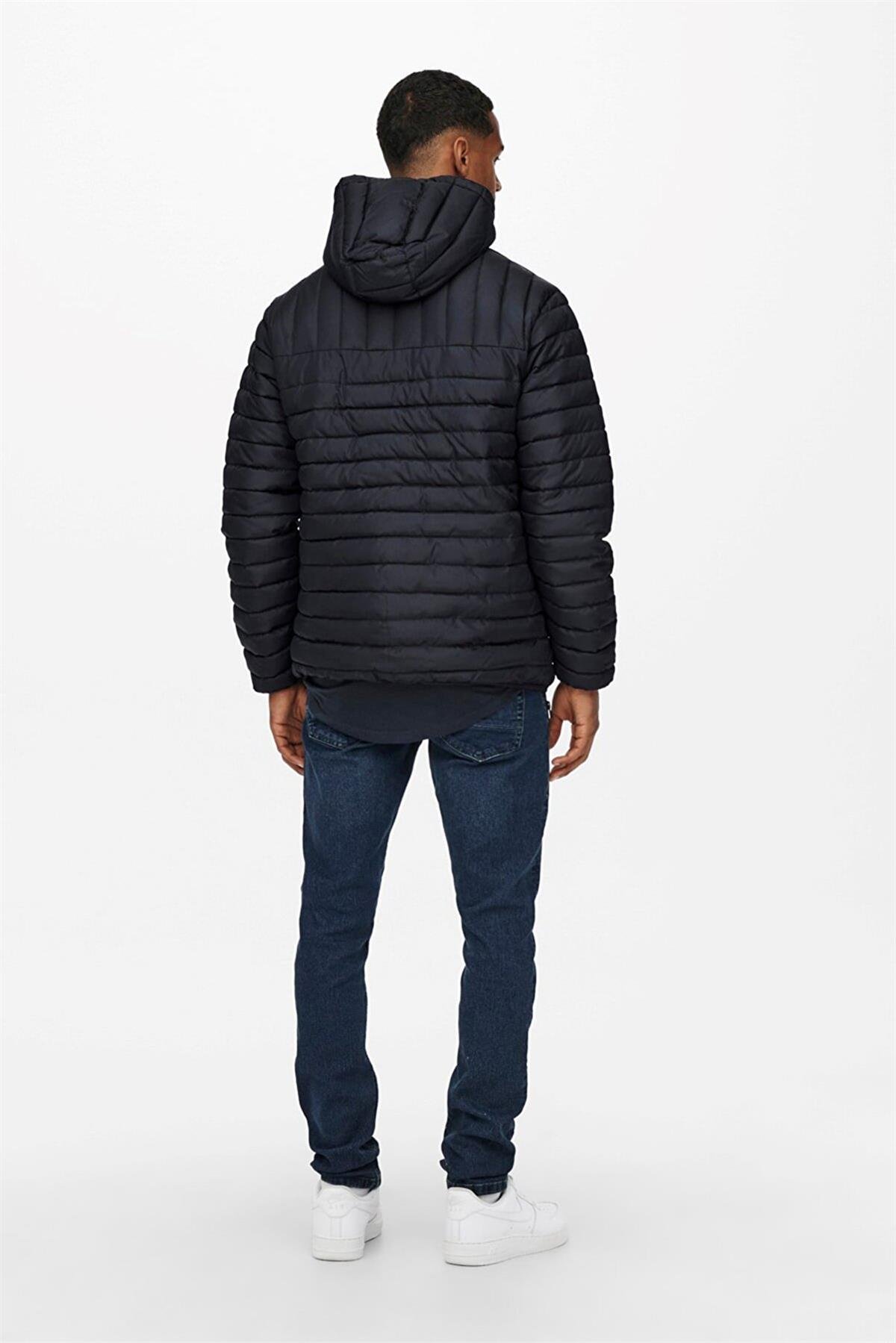 Only & Sons Hafif Şişme Ceket Mont Onspaul Quilted Hood Jacket - 22015121 - Only & Sons - 22015121
