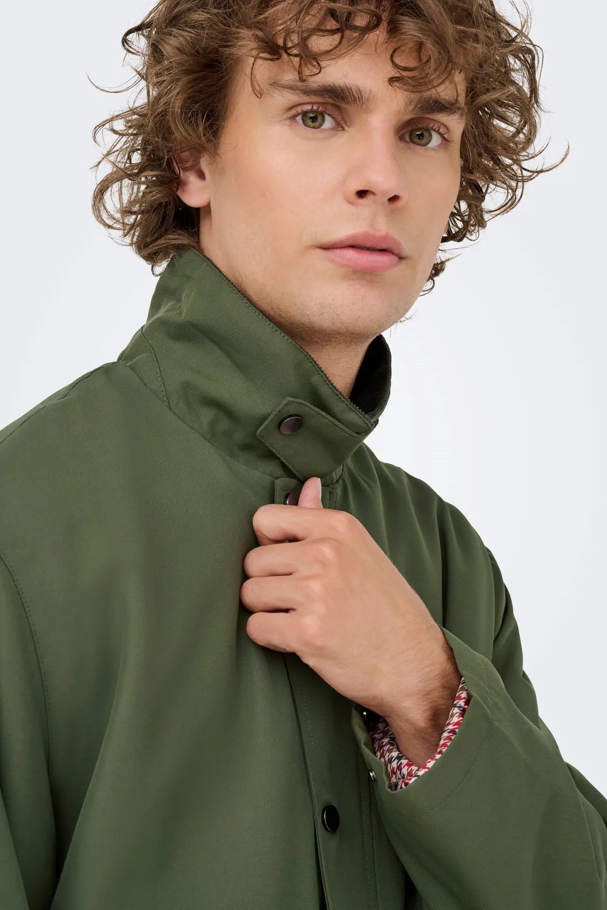 Only & Sons Kosmo Kadife Yaka Erkek Yeşil Ceket - (22034856-ON) - Only & Sons - 22034856-ON