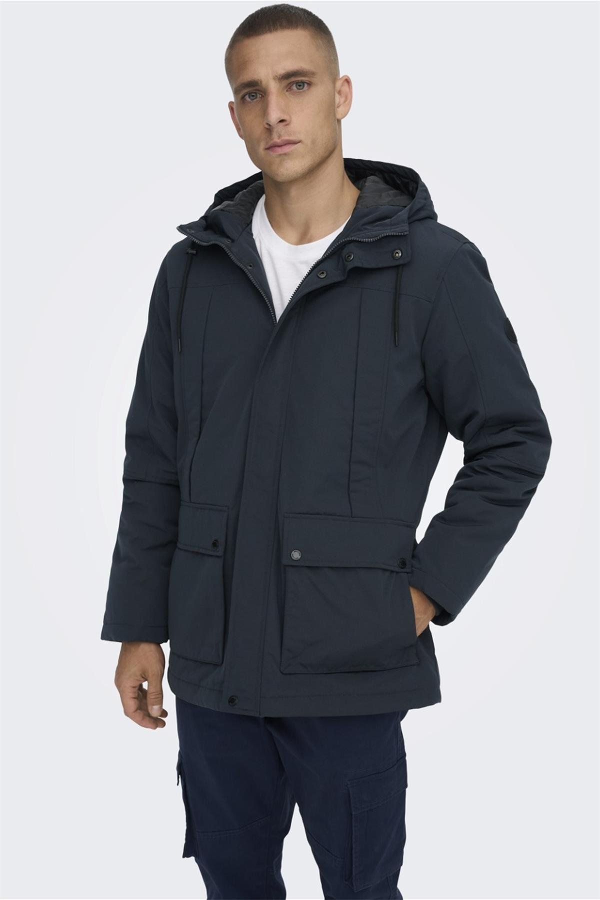 Only & Sons Onsjayden Erkek Kapüşonlu Parka Mont - 22022654  - Only & Sons - 23KW21000008