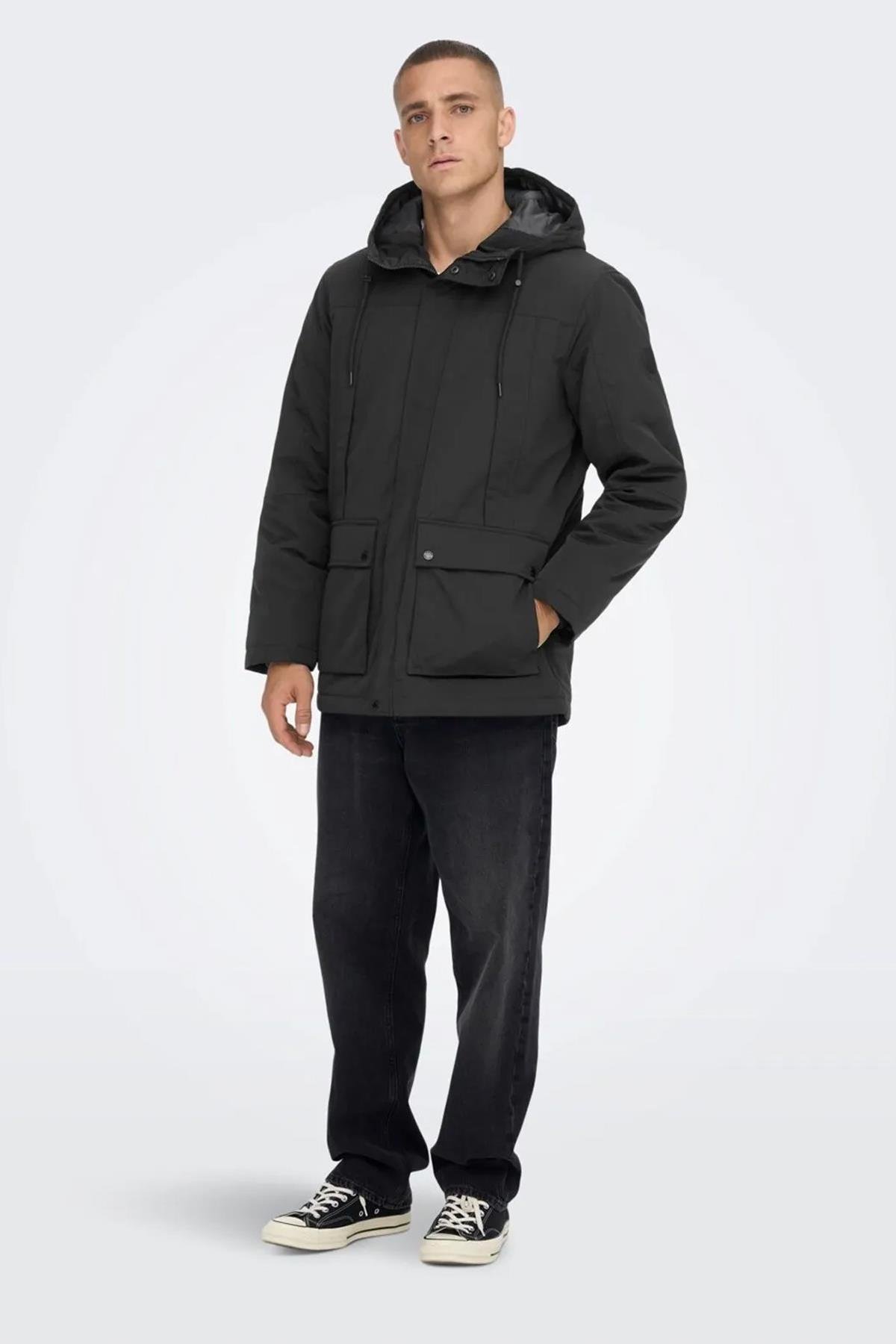 Only & Sons Onsjayden Erkek Kapüşonlu Parka Mont - 22022654  - Only & Sons - 23KW21000008