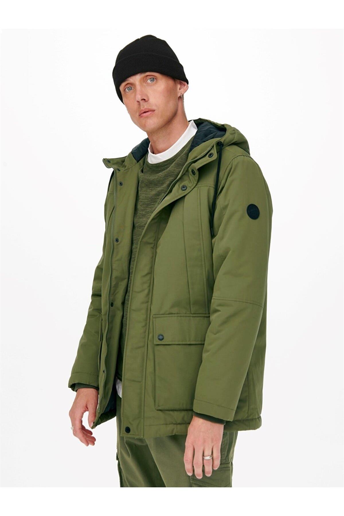 Only & Sons Onsjayden Erkek Kapüşonlu Parka Mont - 22022654  - Only & Sons - 23KW21000008